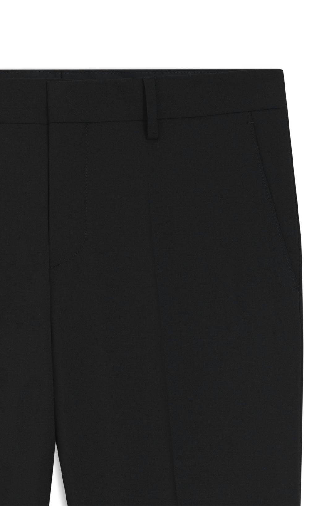 Kalhoty slim fit ze vzorované panenské vlny - Black