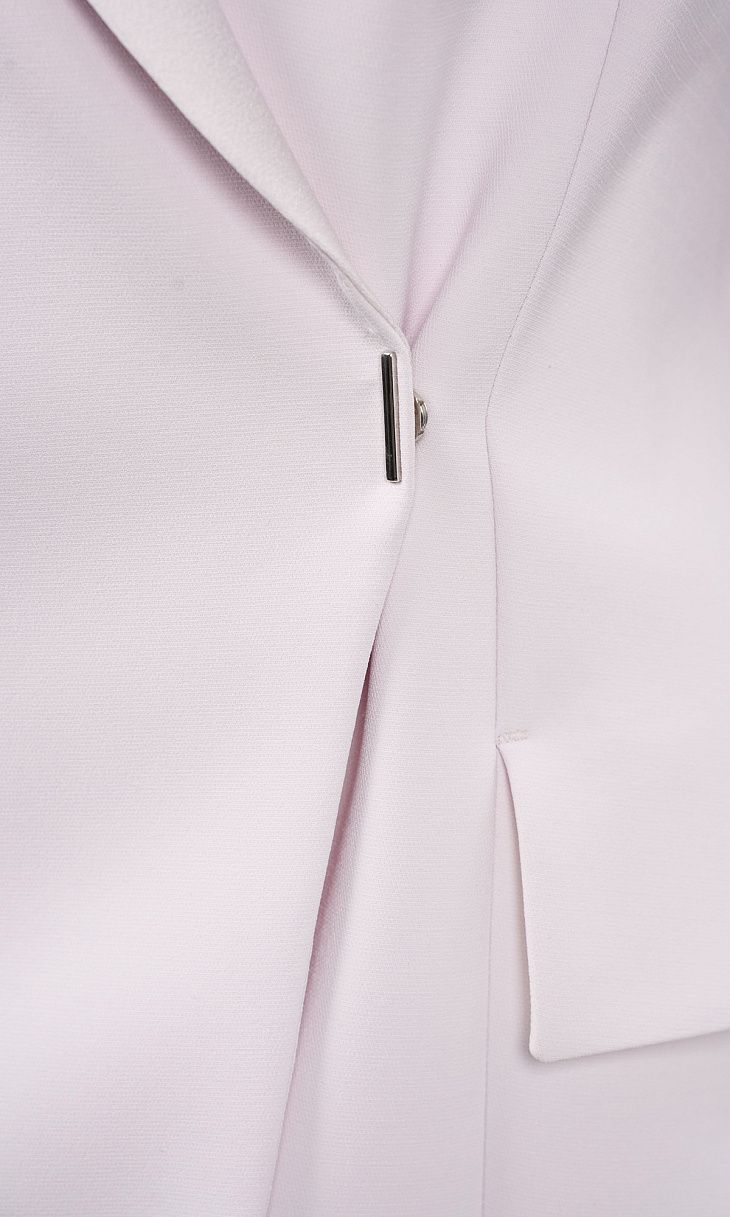 Dlouhý slim fit blazer se skrytým zapínáním - Light/Pastel Pink