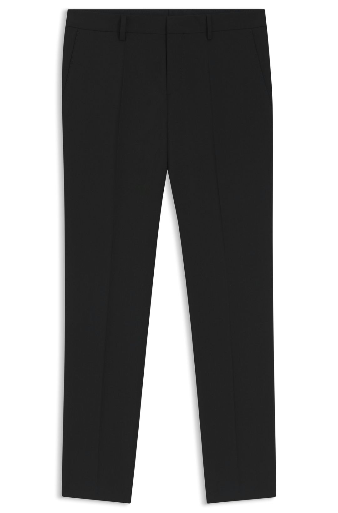 Kalhoty slim fit ze vzorované panenské vlny - Black