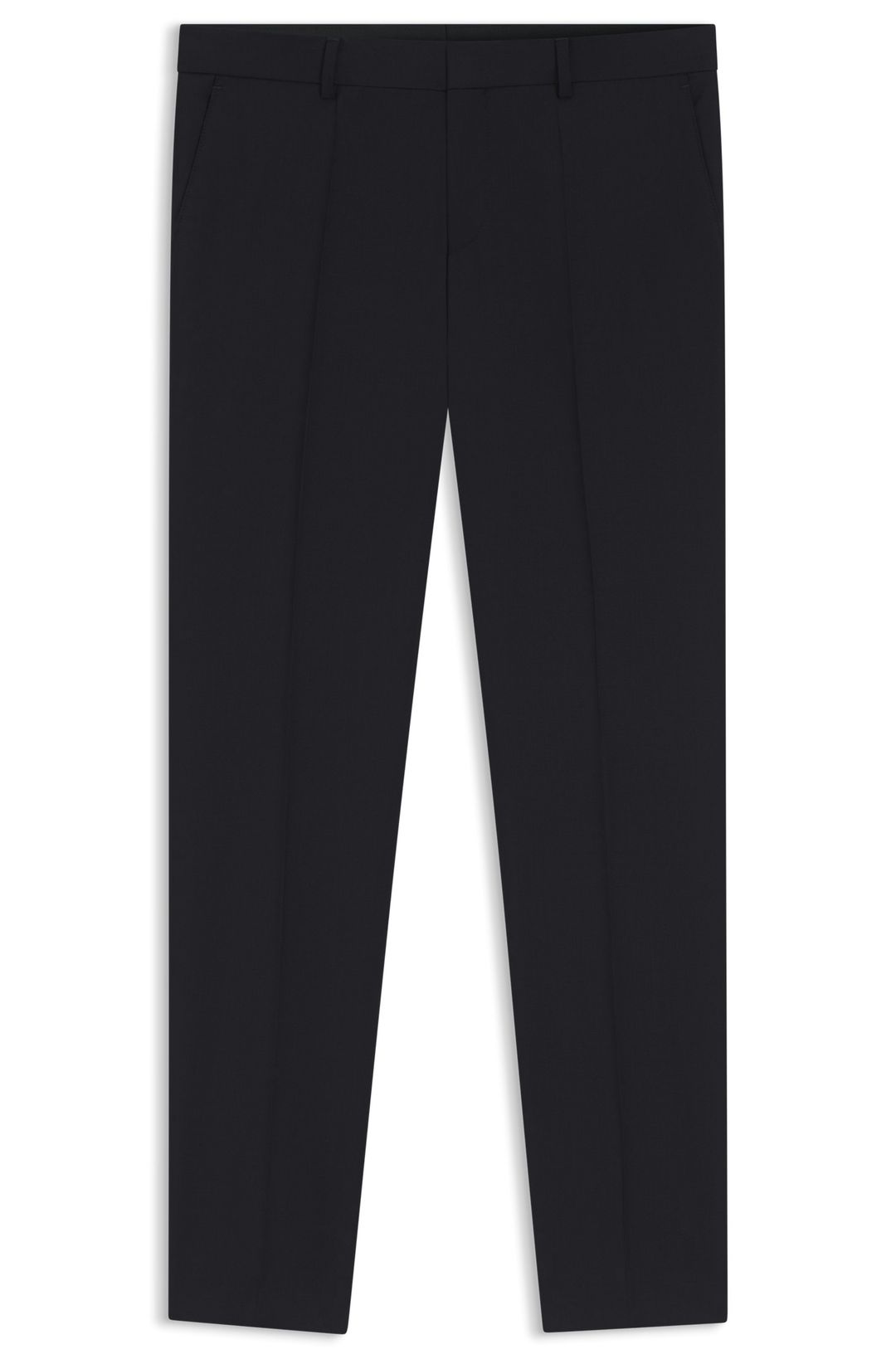Kalhoty slim fit ze vzorované panenské vlny - Dark Blue