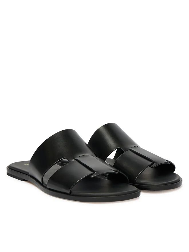 Kožené pantofle vyrobené v Itálii - Black