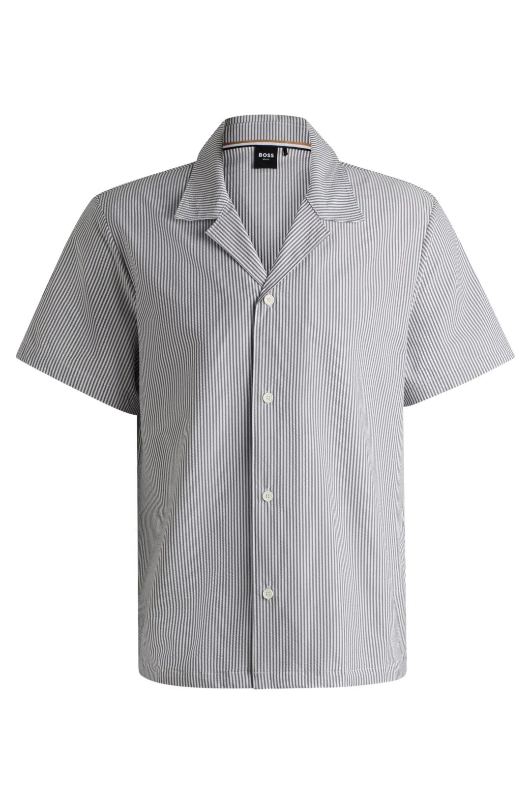 Košile regular střihu z tkaniny seersucker - Navy