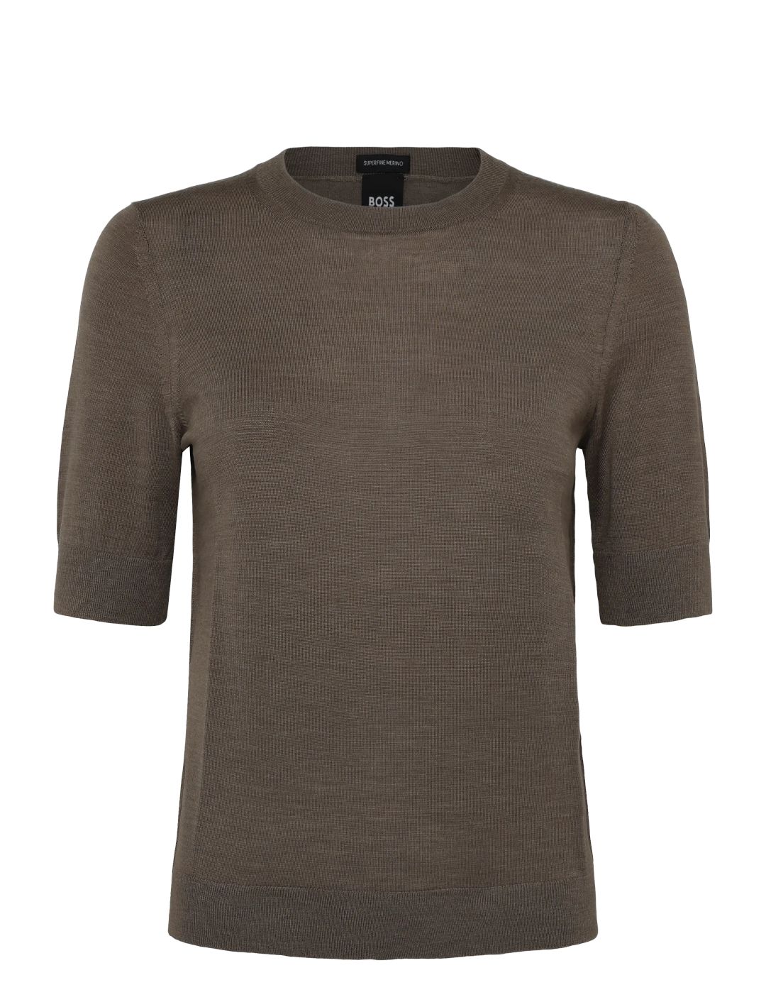 Svetr s krátkým rukávem z merino vlny - Brown Overflow