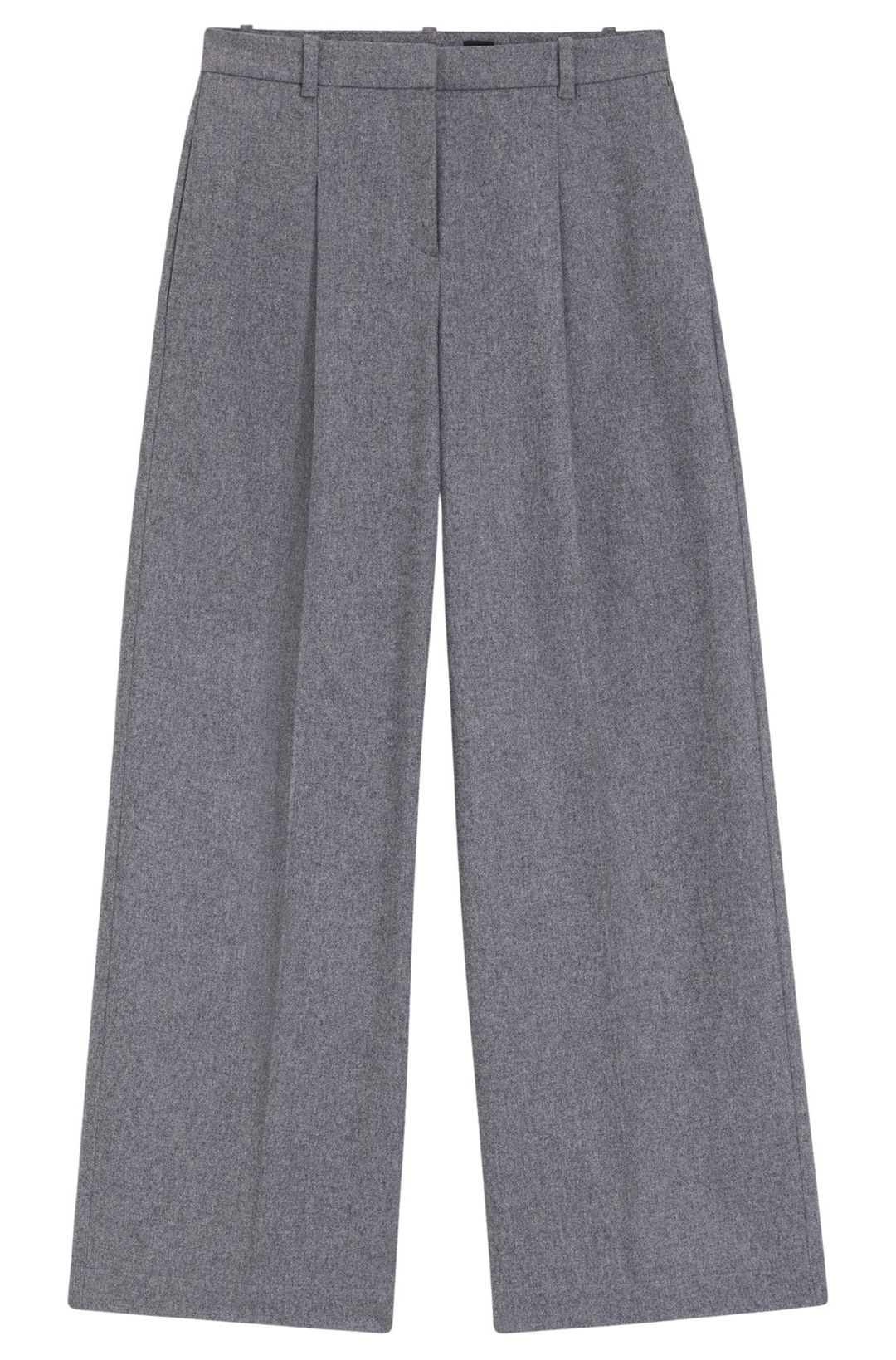 Široké kalhoty regular střihu z jemného flanelu - Light/Pastel Grey