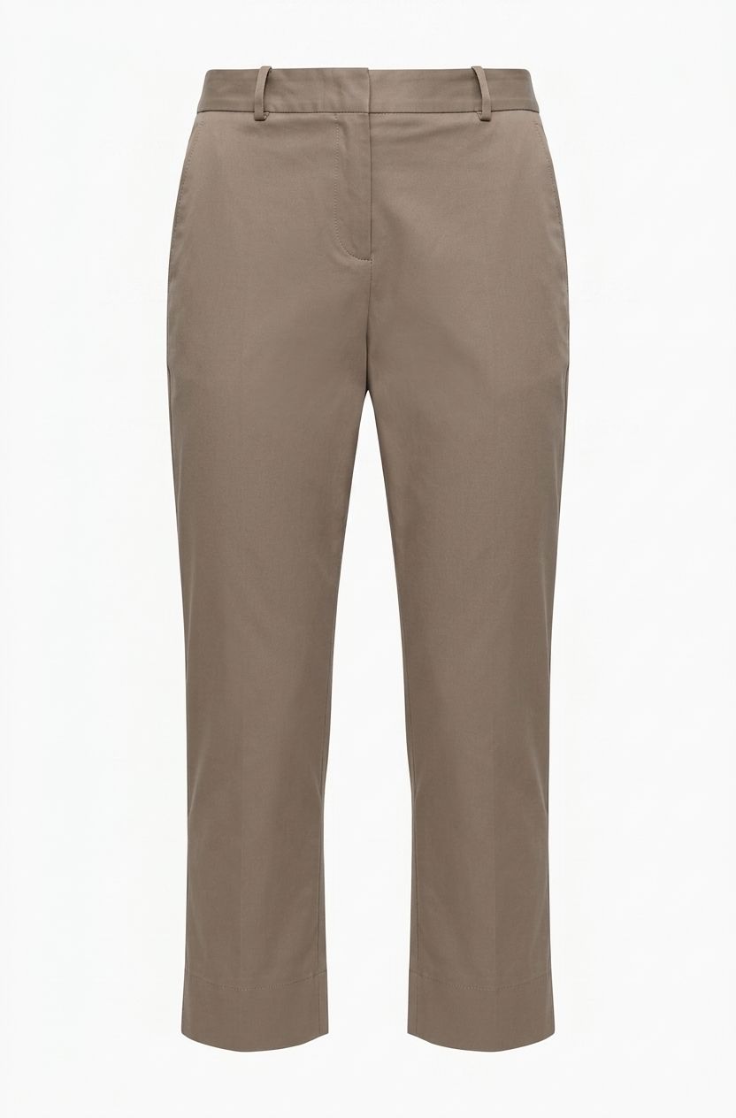 Zkrácené kalhoty slim fit ze strečové bavlny - Brown Overflow