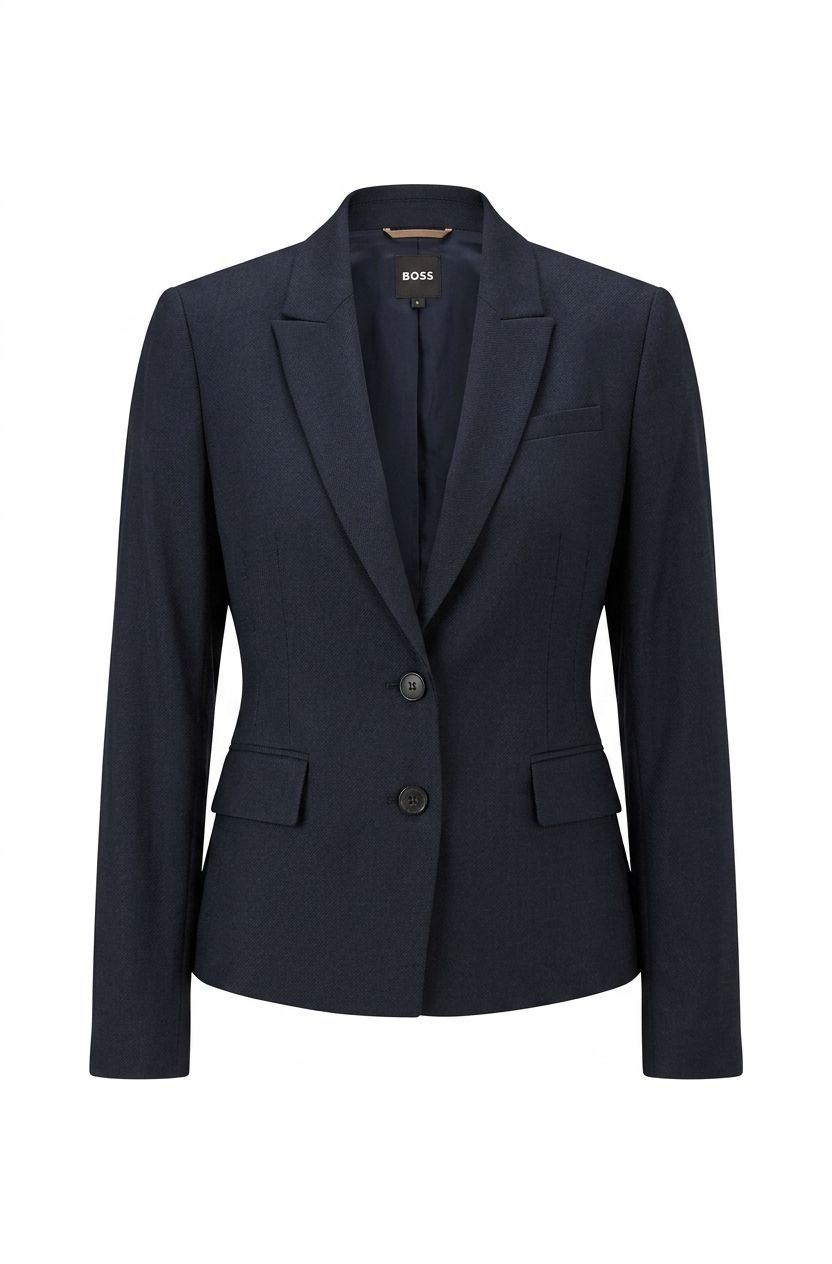 Úzký blazer ze strečového gabardénu - Dark Blue