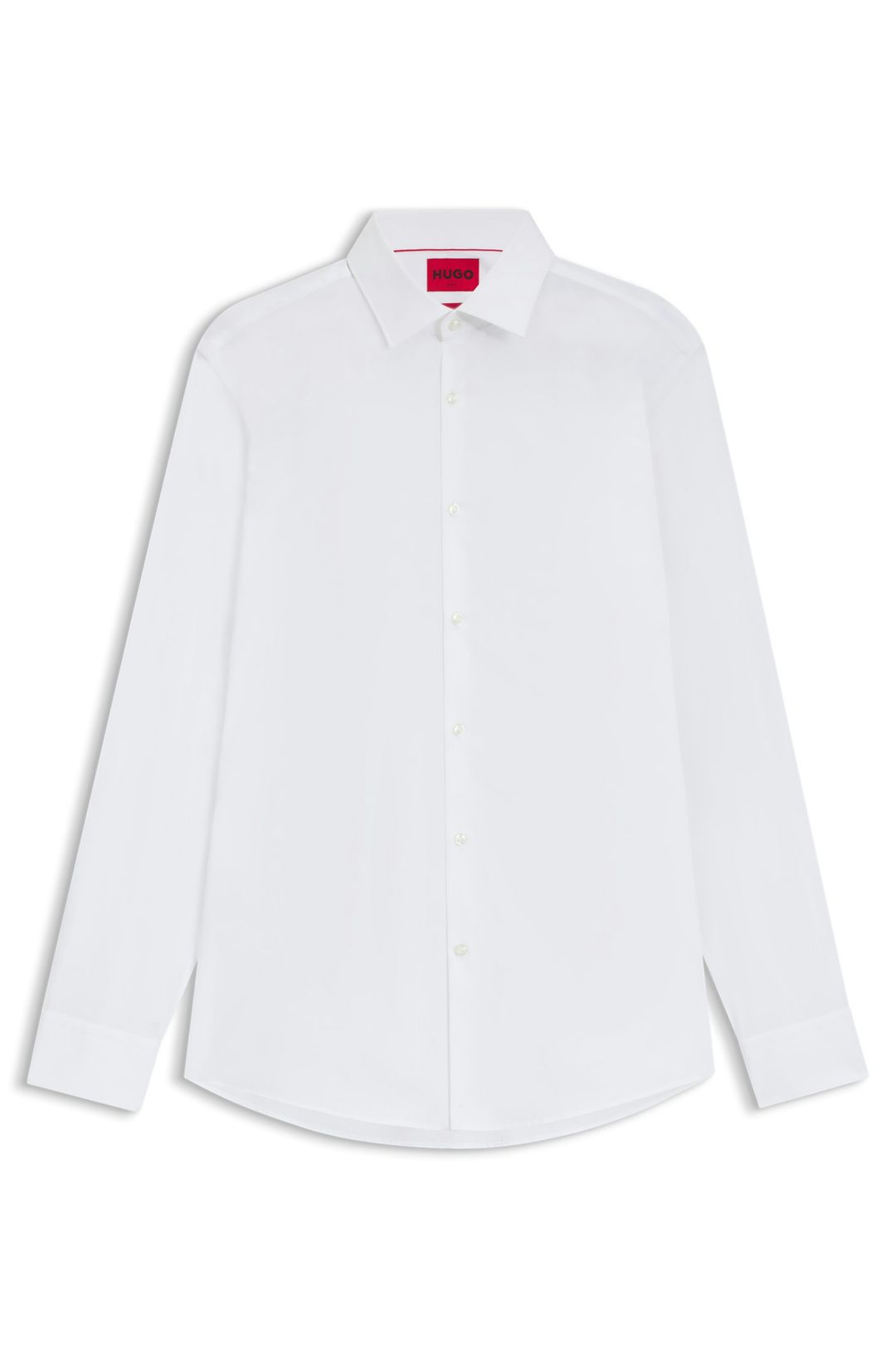 Košile slim fit z bavlněného popelínu, který se snadno žehlí - Open White