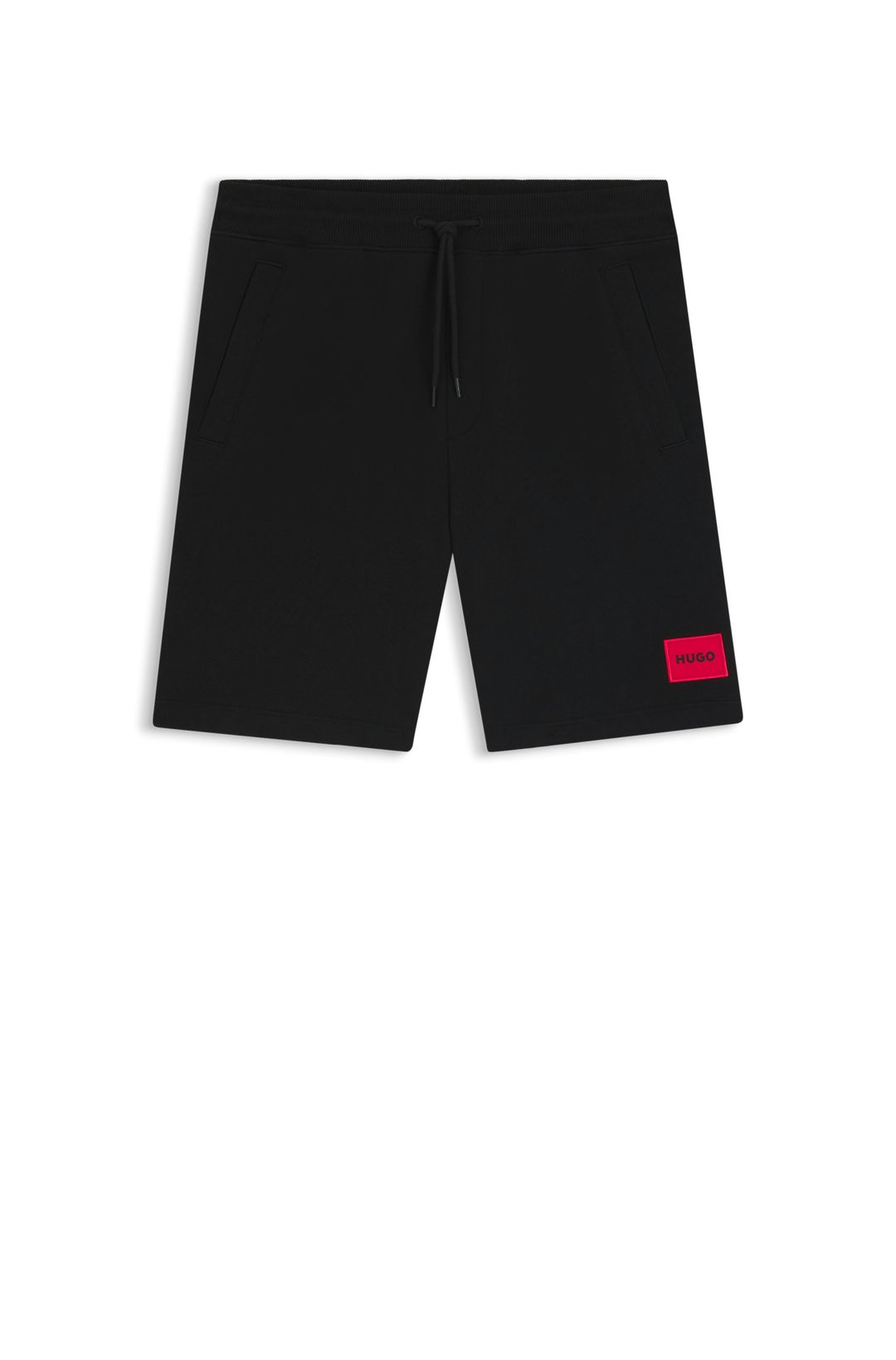 Bavlněné froté kraťasy s červeným logem - Black
