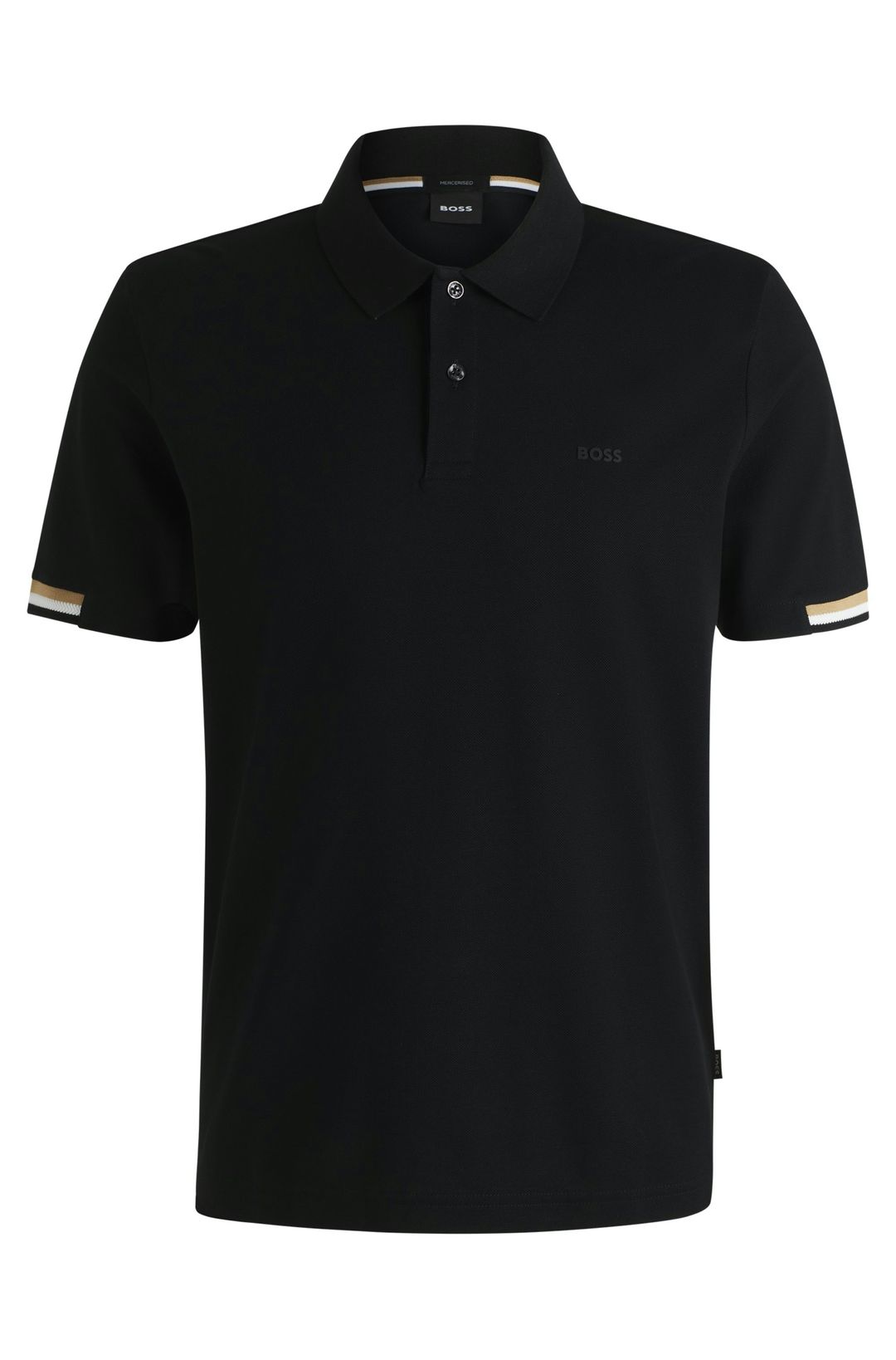 Polo tričko regular střihu s pogumovaným logem - Black