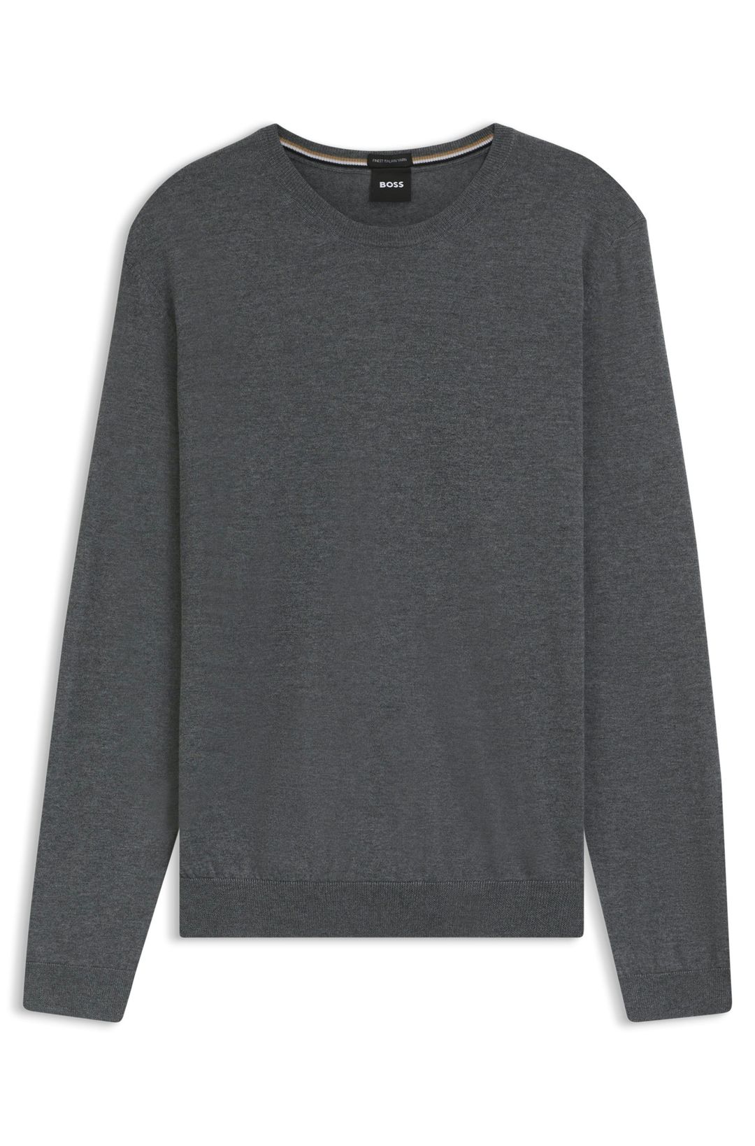 Svetr slim fit z merino vlny - Medium Grey