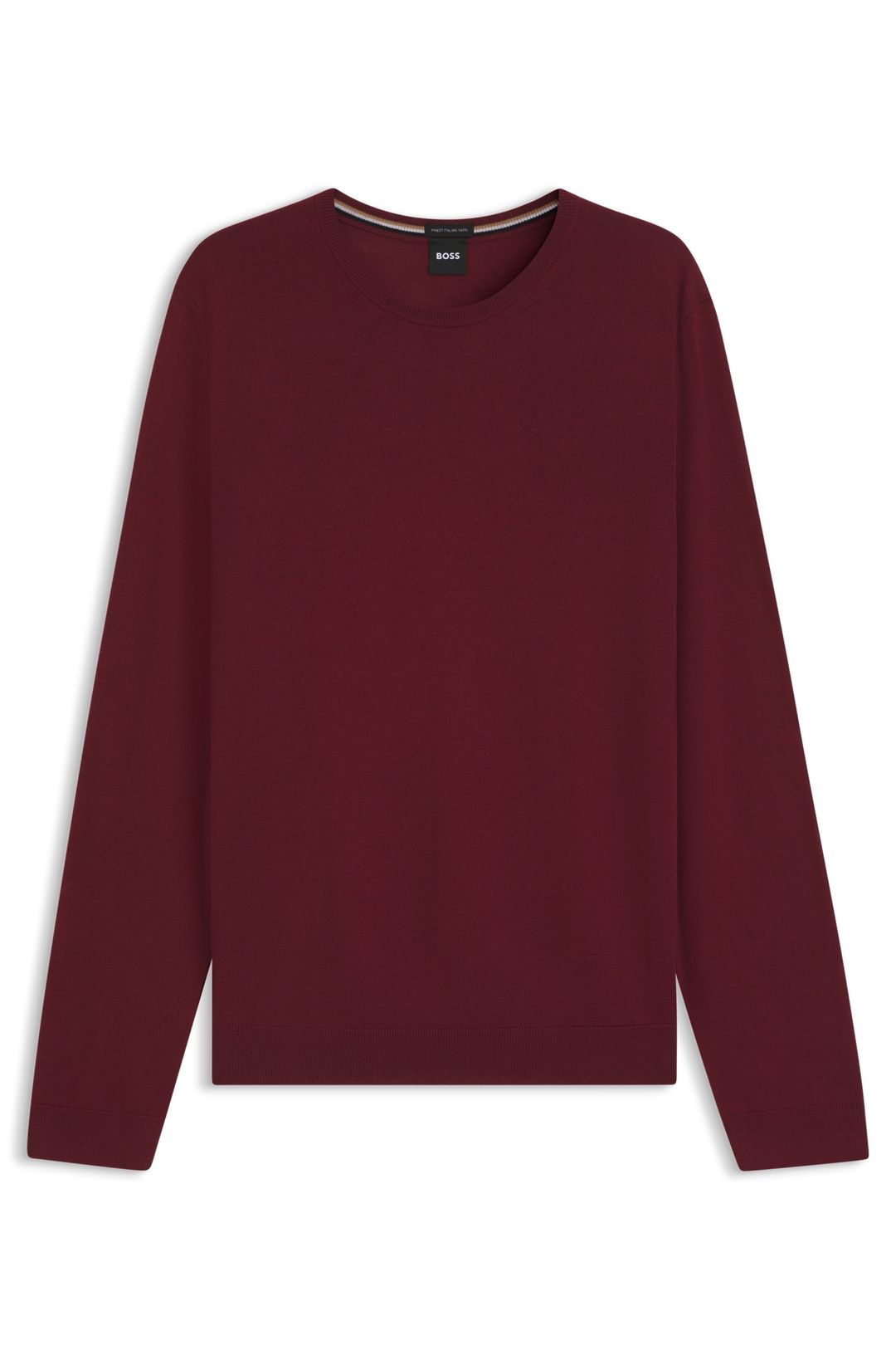 Svetr slim fit z merino vlny - Dark Red