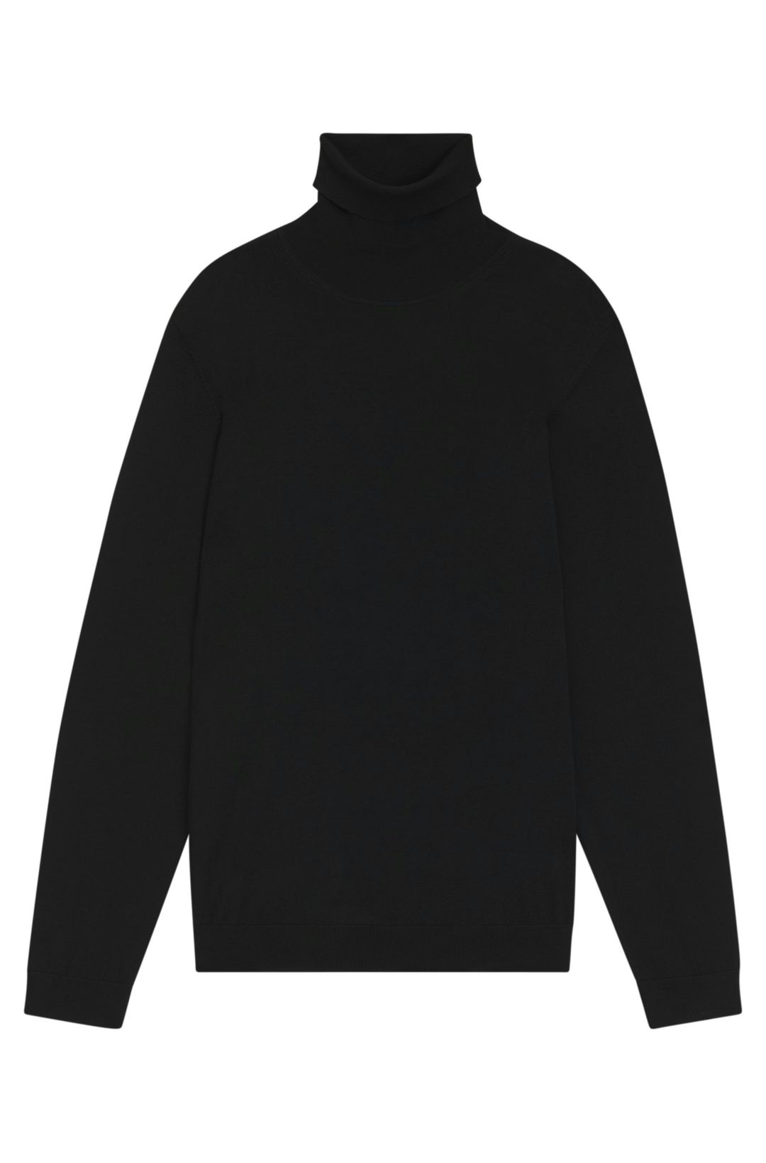 Rolákový svetr v regular střihu z merino vlny - Black