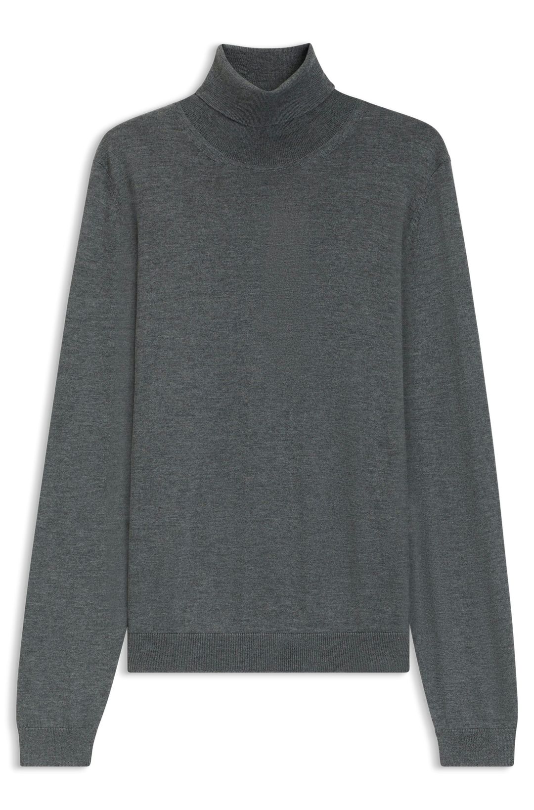 Rolákový svetr v regular střihu z merino vlny - Medium Grey