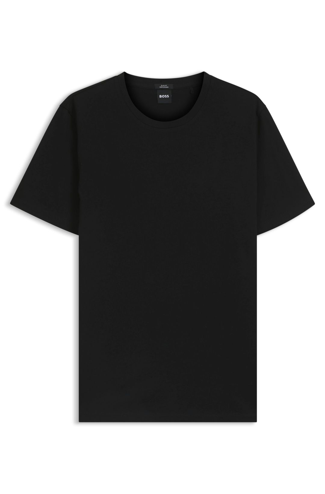 Tričko slim fit z mercerizované bavlny - Black