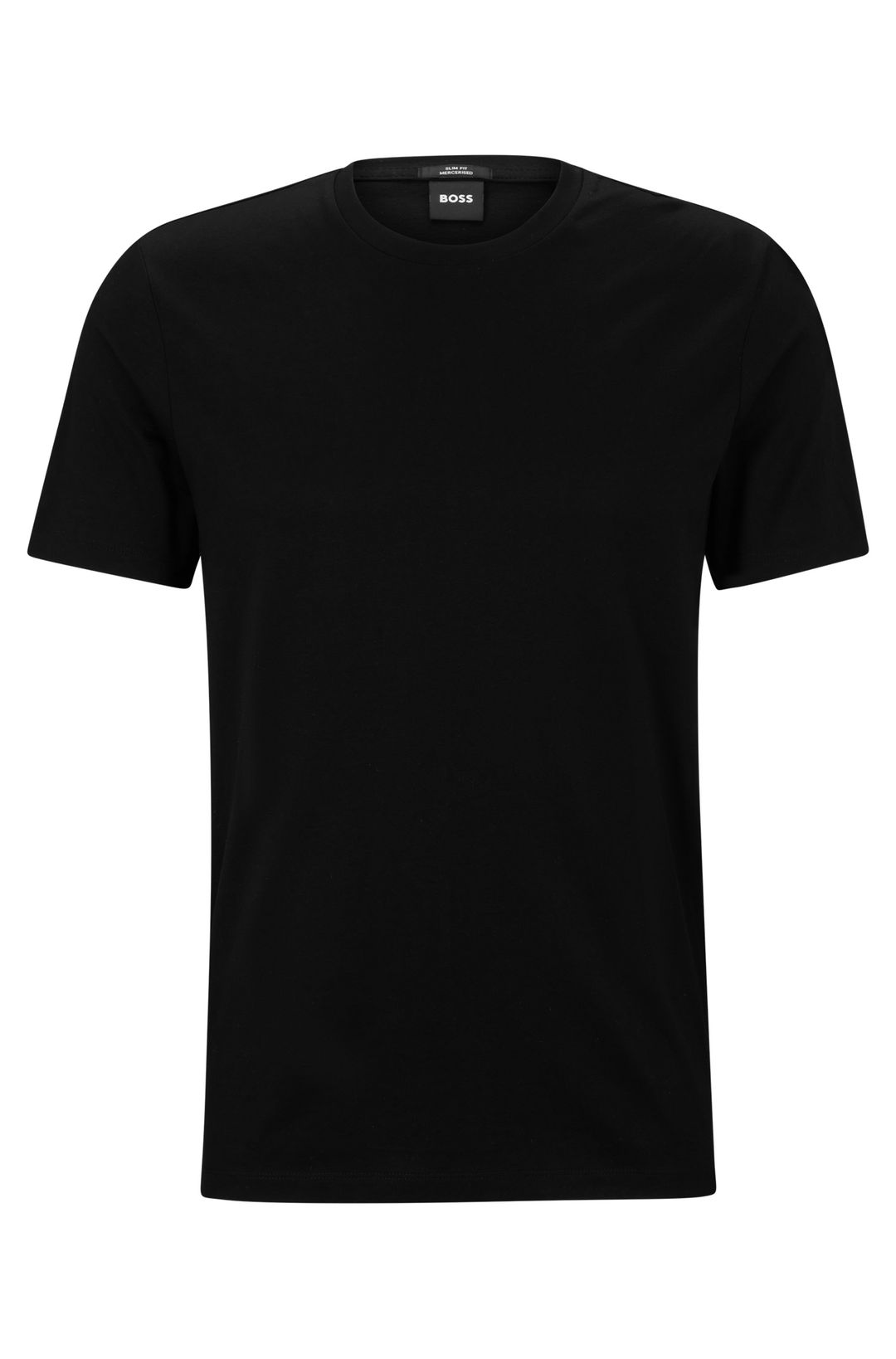 Tričko slim fit z mercerizované bavlny - Black
