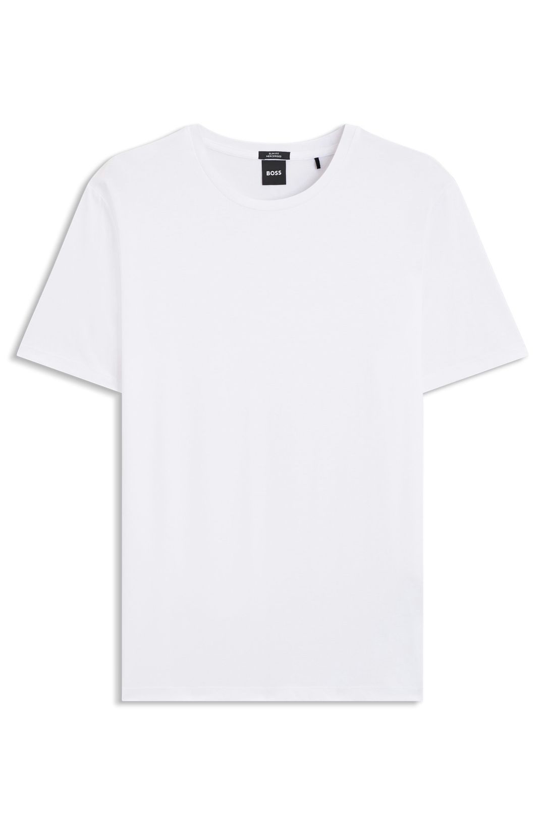 Tričko slim fit z mercerizované bavlny - White