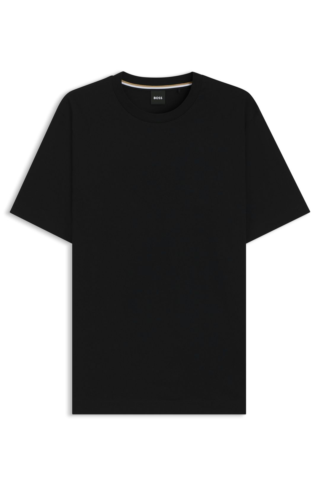 Tričko regular střihu z bavlněného žerzeje - Black