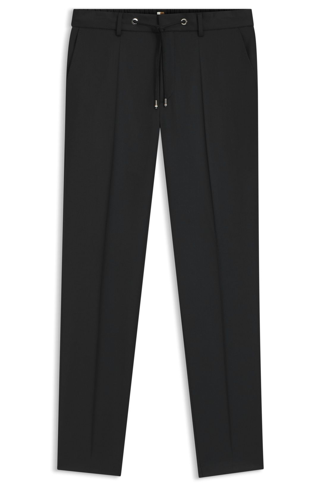 Kalhoty BOSS ONE slim fit z panenské vlny serge - Black
