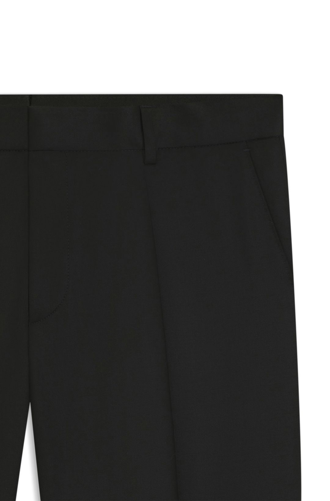 Kalhoty slim fit z panenské vlny serge - Black