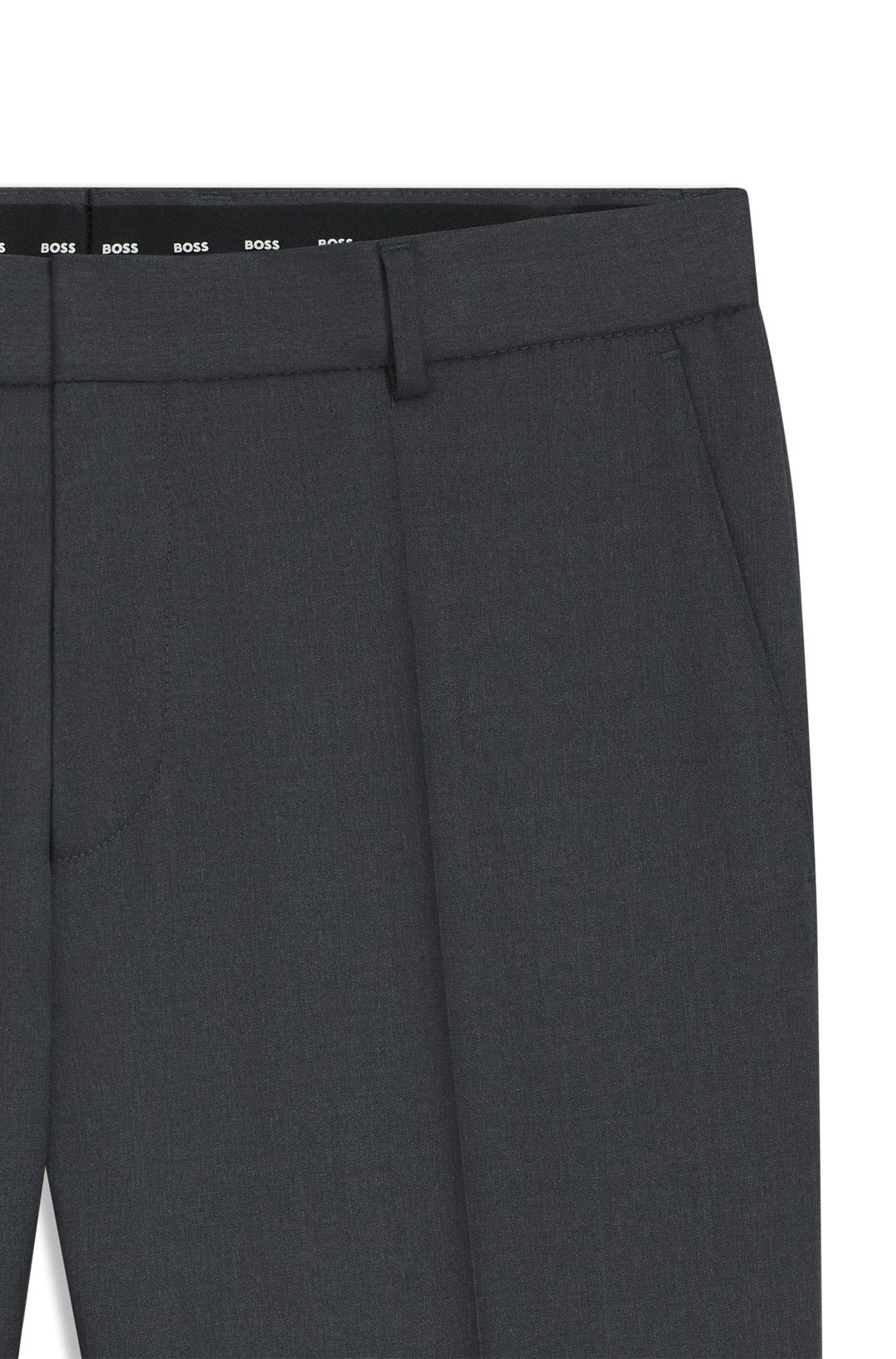 Kalhoty slim fit z panenské vlny serge - Dark Grey