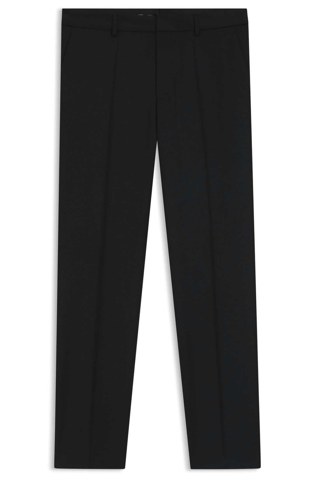 Kalhoty regular střihu z panenské vlny serge - Black