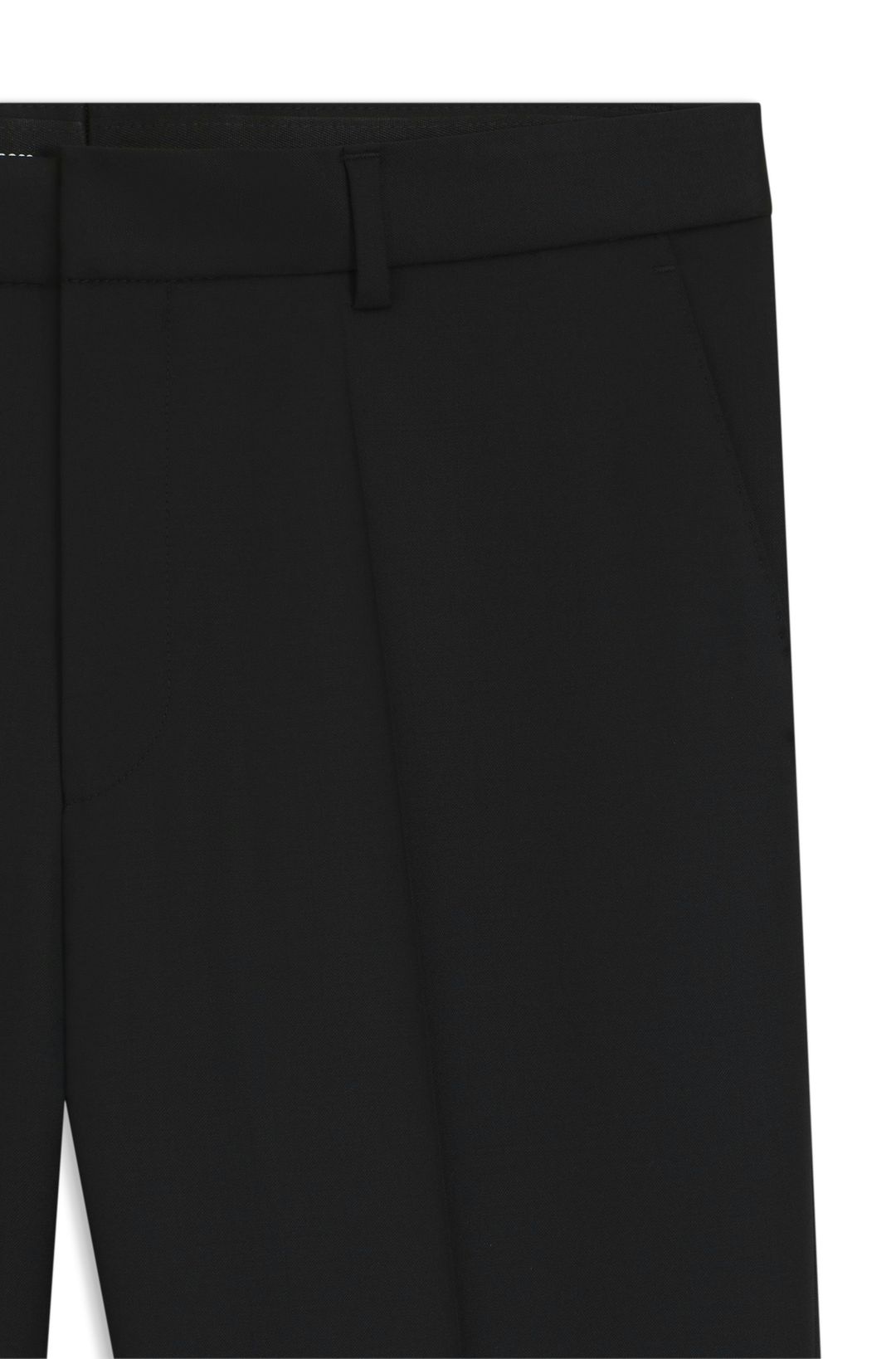 Kalhoty regular střihu z panenské vlny serge - Black
