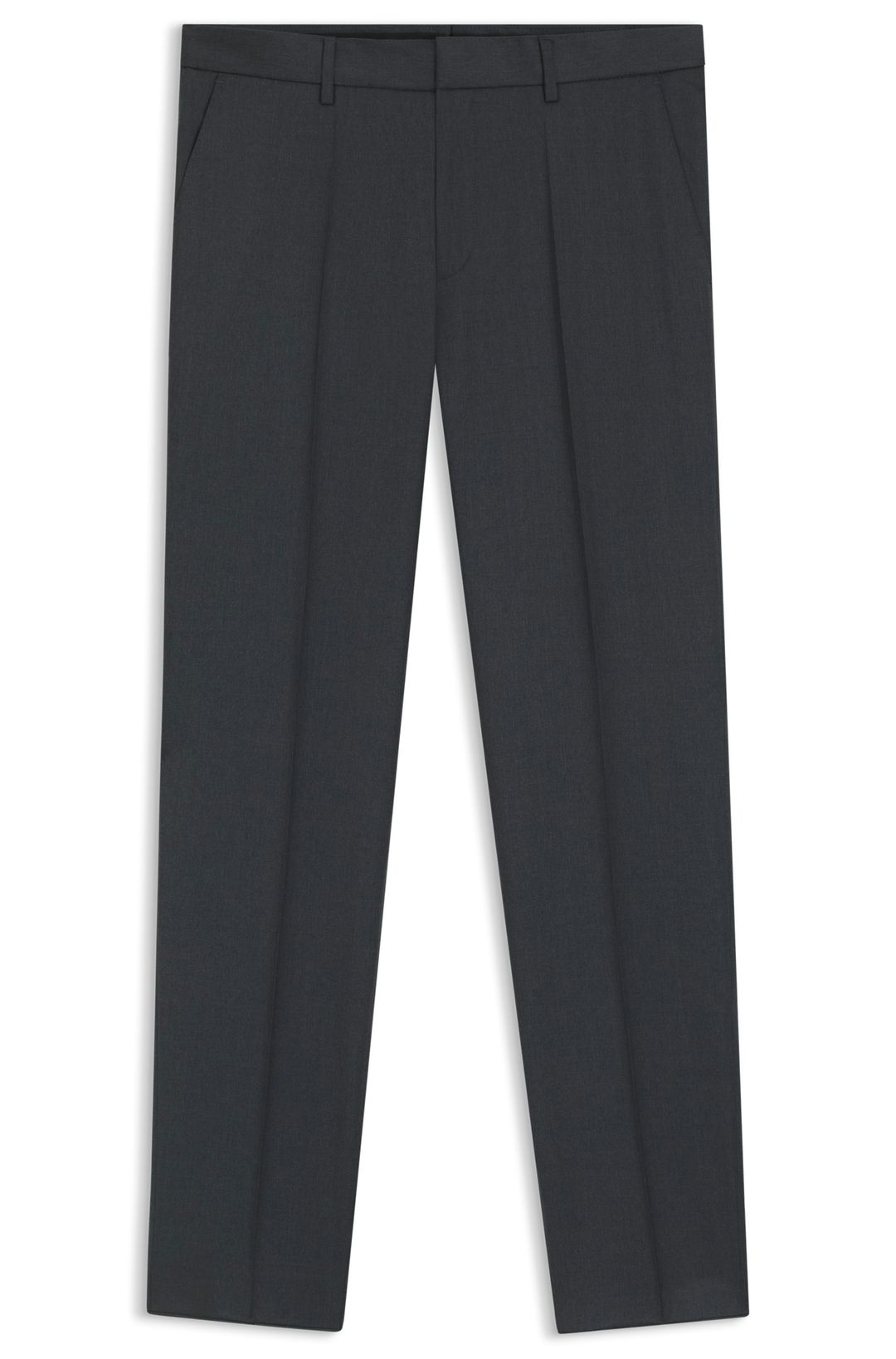 Kalhoty regular střihu z panenské vlny serge - Dark Grey