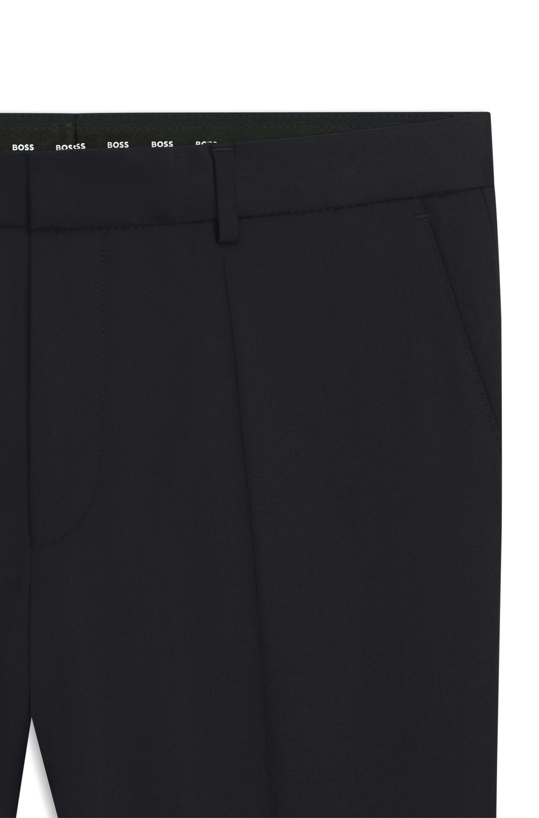 Kalhoty regular střihu z panenské vlny serge - Dark Blue