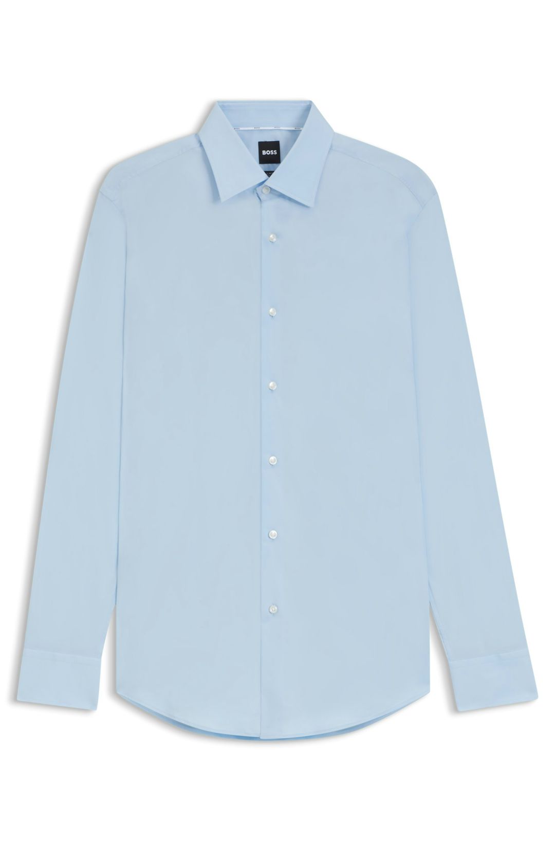 Košile slim fit z pružného bavlněného poplínu, který se snadno žehlí - Light/Pastel Blue
