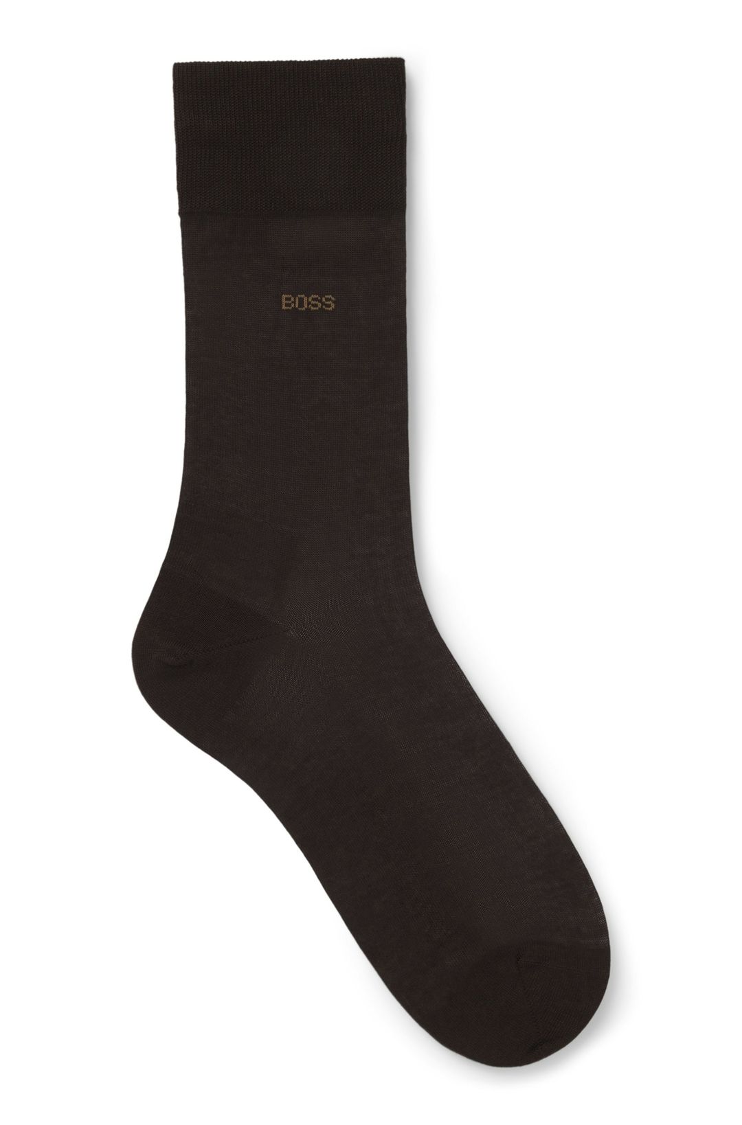 Ponožky s logem standardní délky z mercerizované egyptské bavlny - Dark Brown