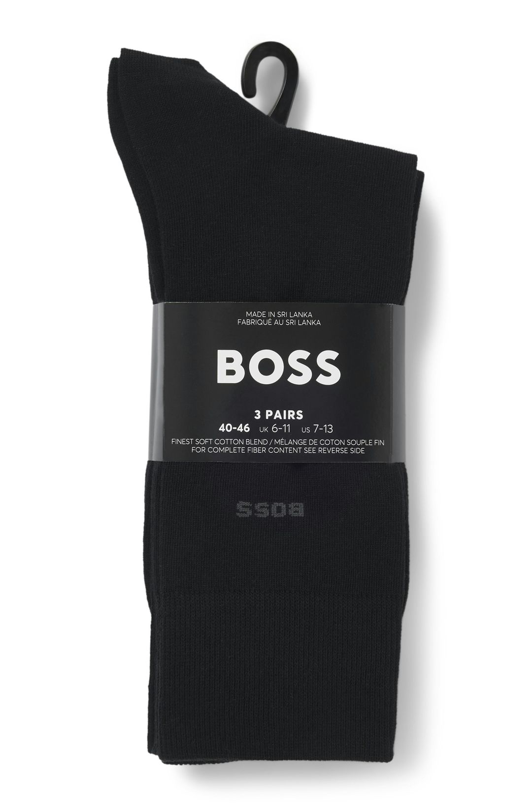 Balení tří ponožek standardní délky z pružného materiálu - Black