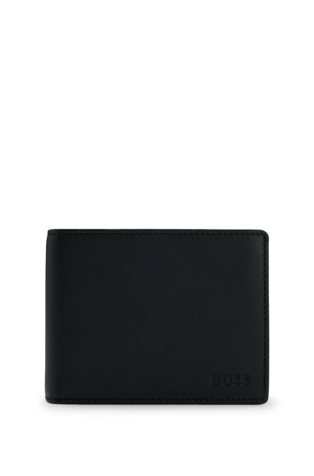 Kožená peněženka s reliéfním logem - Black