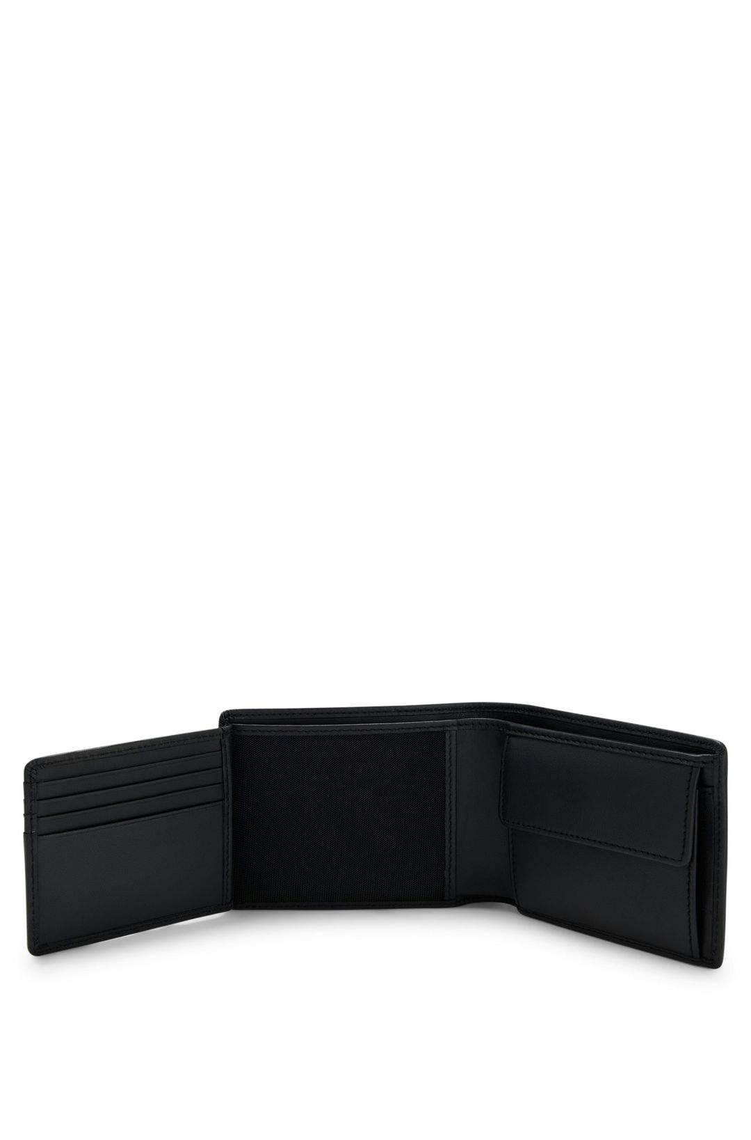 Kožená peněženka s reliéfním logem - Black