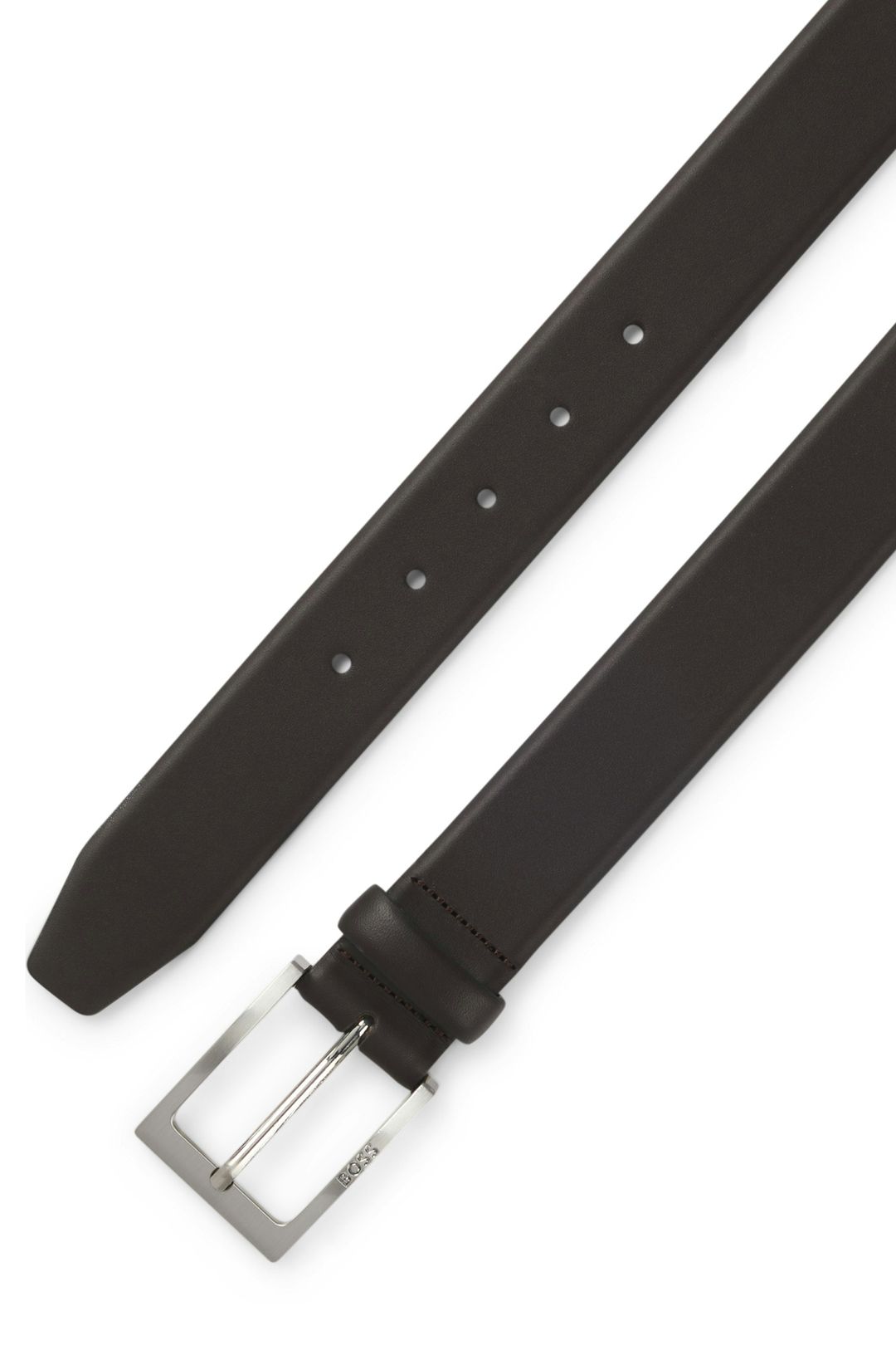 Opasek z kůže nappa s přezkou - Dark Brown
