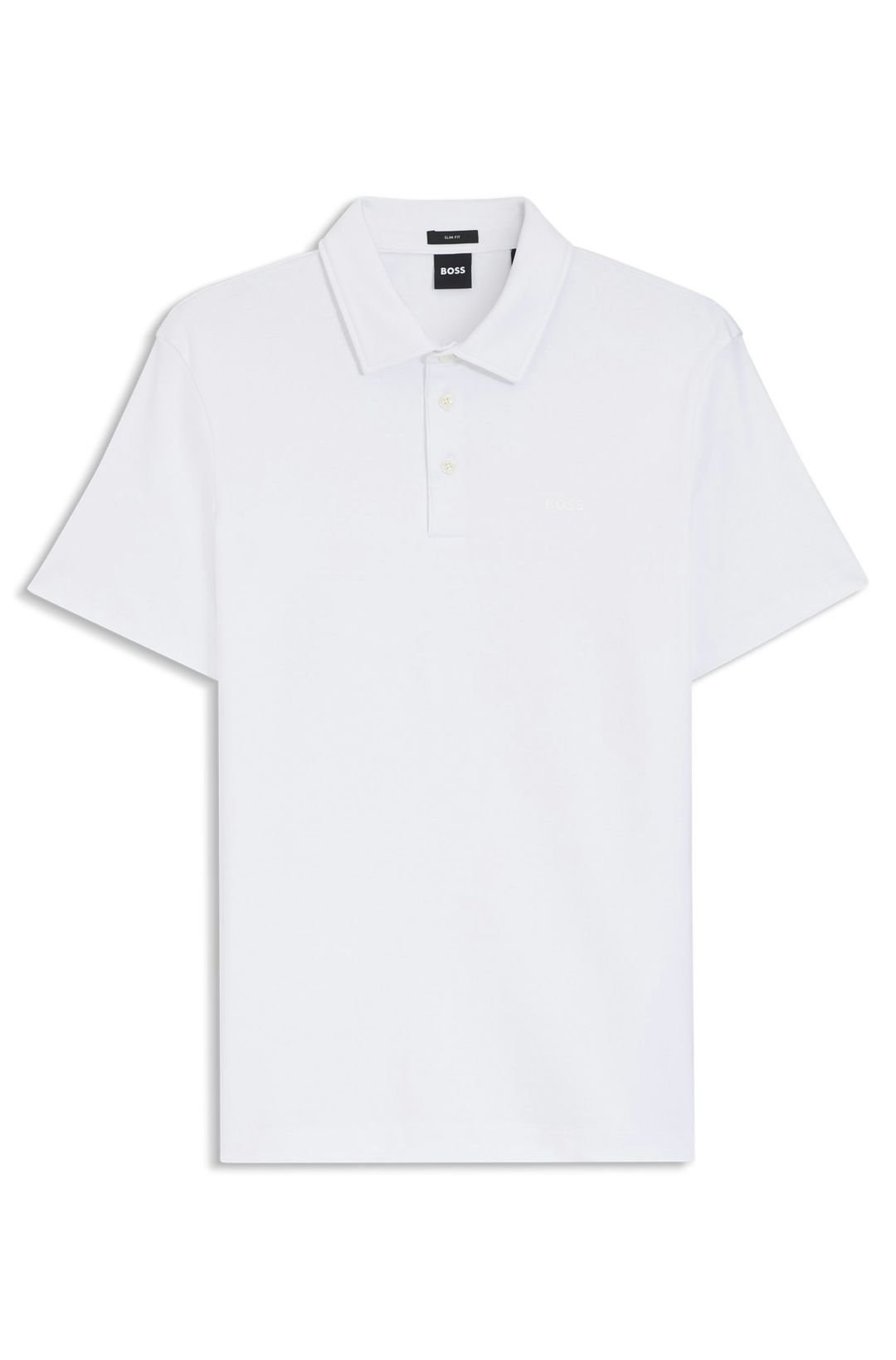 Polokošile slim fit z interlockové bavlny - White