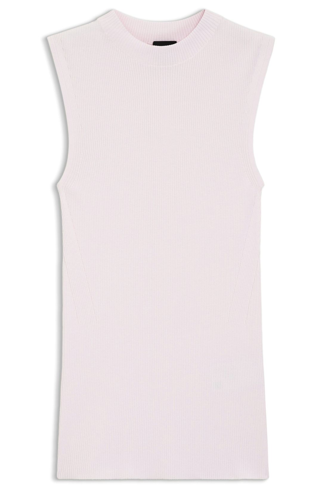 Žebrovaný top s falešným výstřihem - Light/Pastel Pink