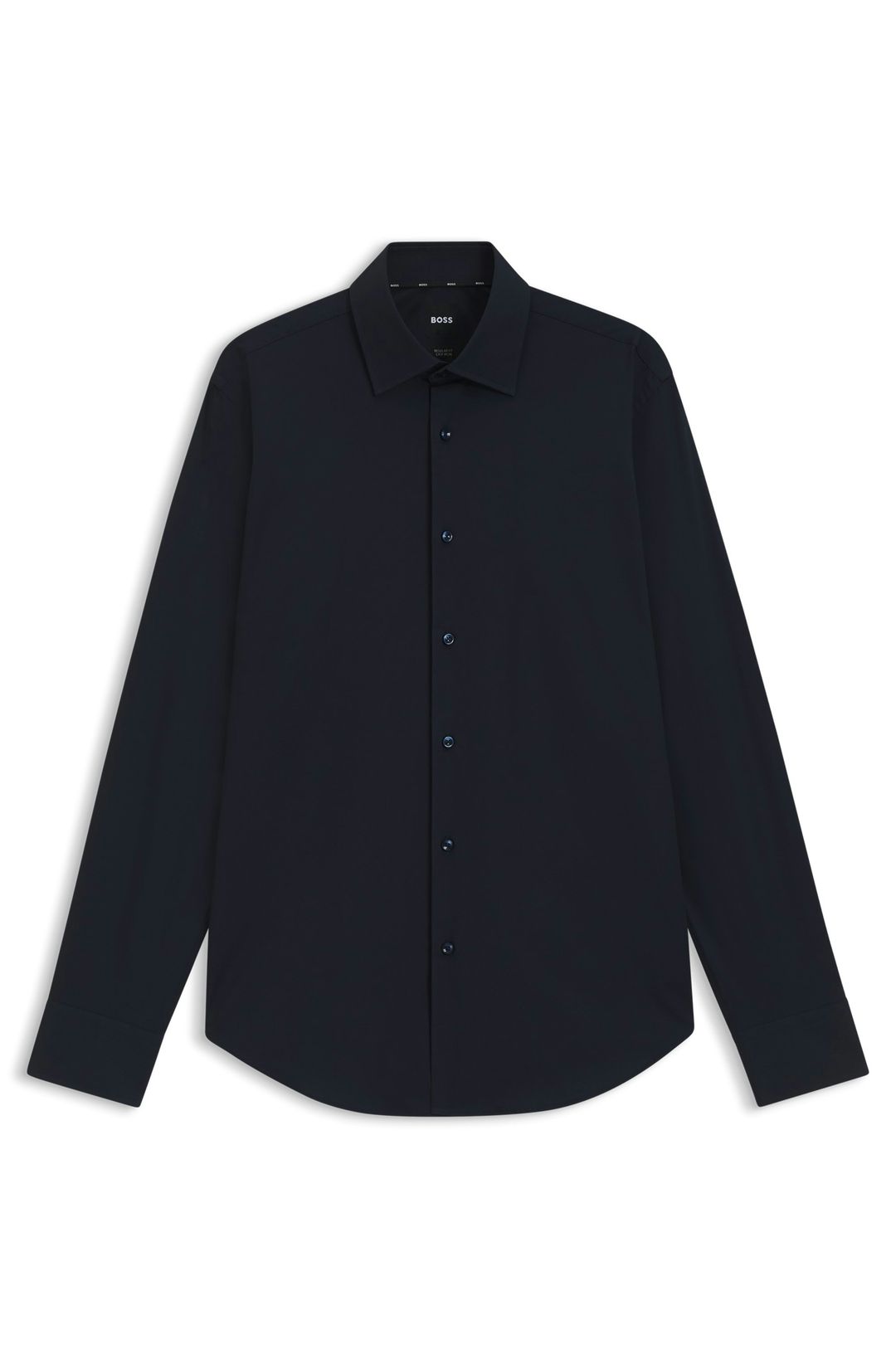 Košile regular střihu z pružného bavlněného poplínu, který se snadno žehlí - Dark Blue