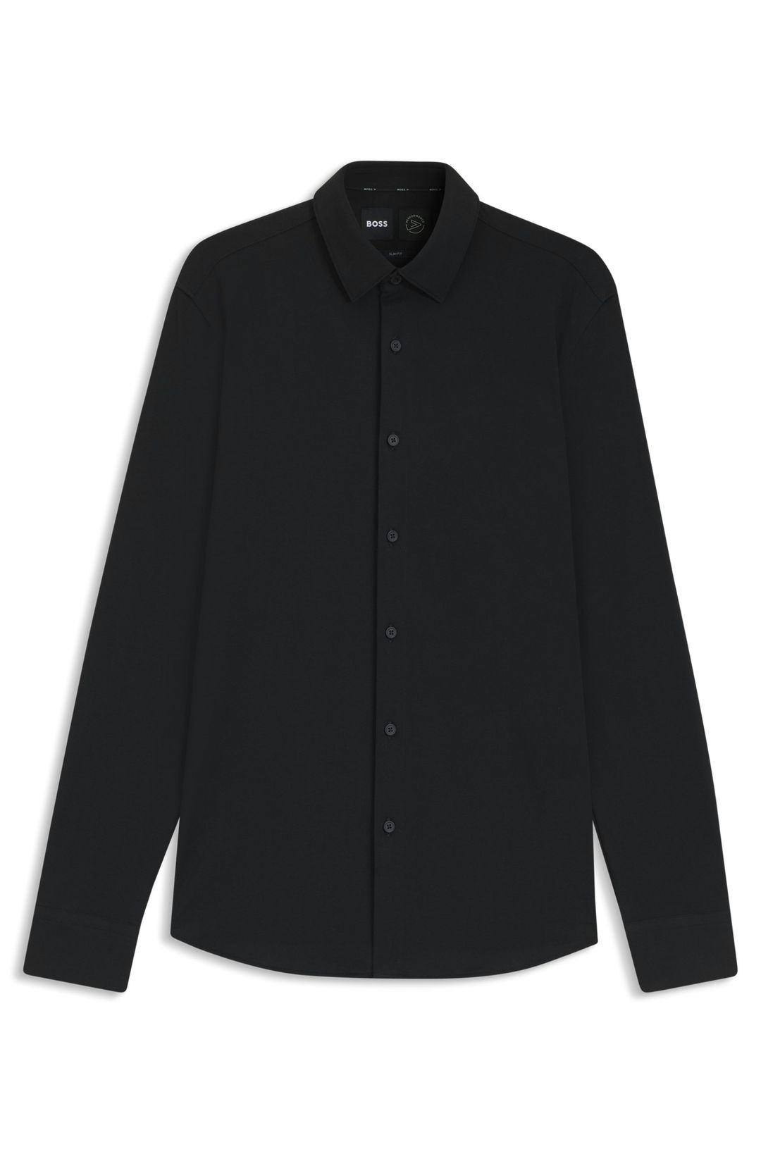 Košile slim fit z funkční strečové bavlny - Black