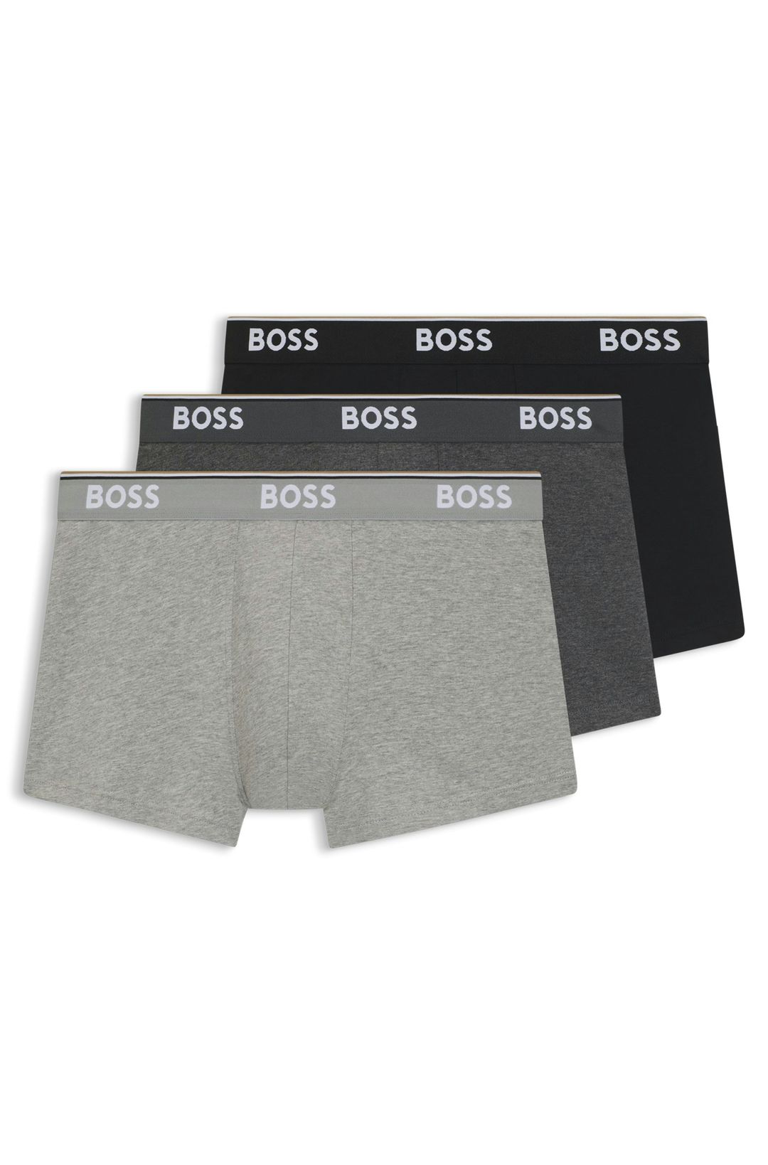 Boxerky z elastické bavlny s opakovaným logem - Open Grey