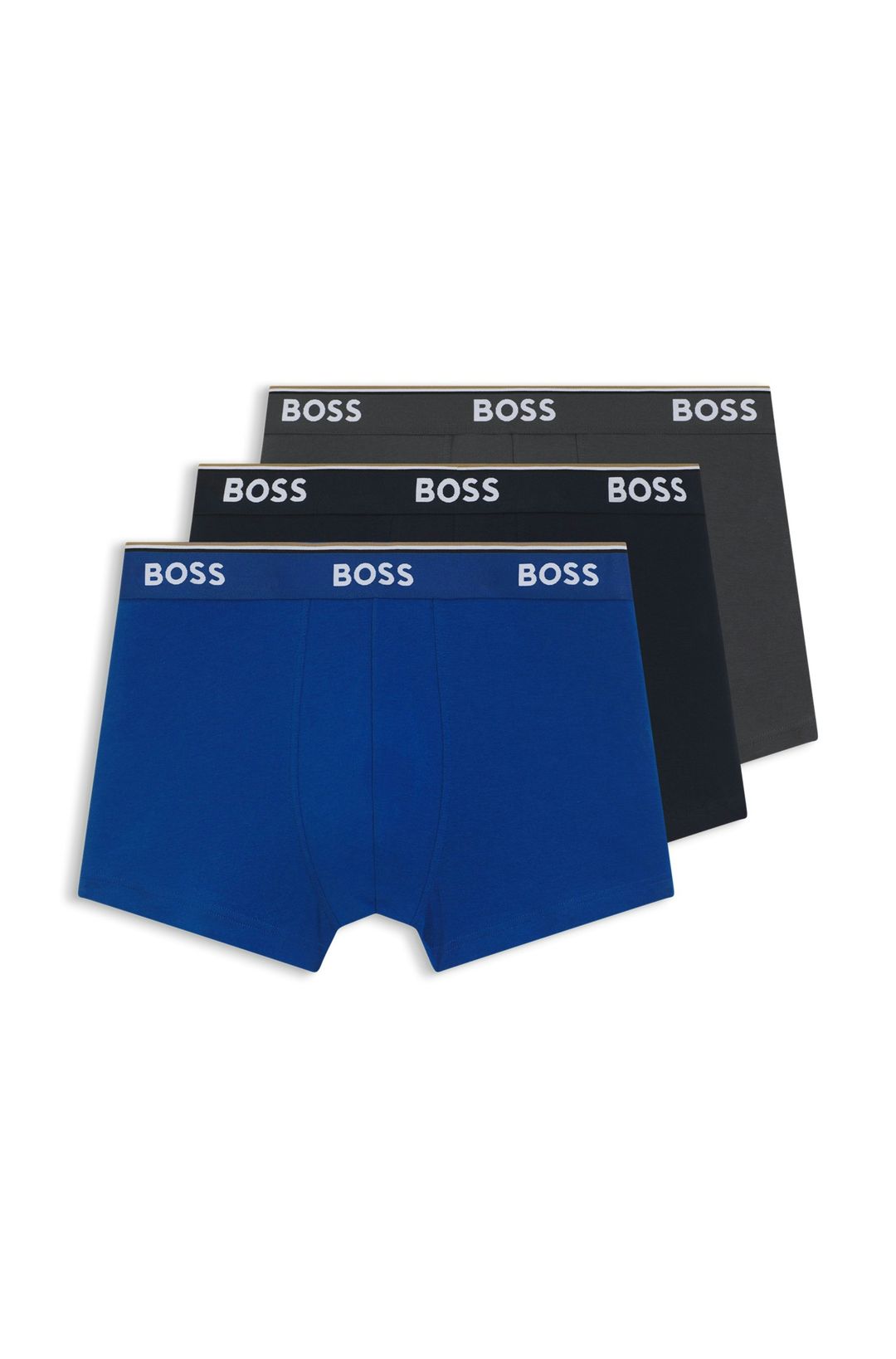 Boxerky z elastické bavlny s opakovaným logem - Open Blue