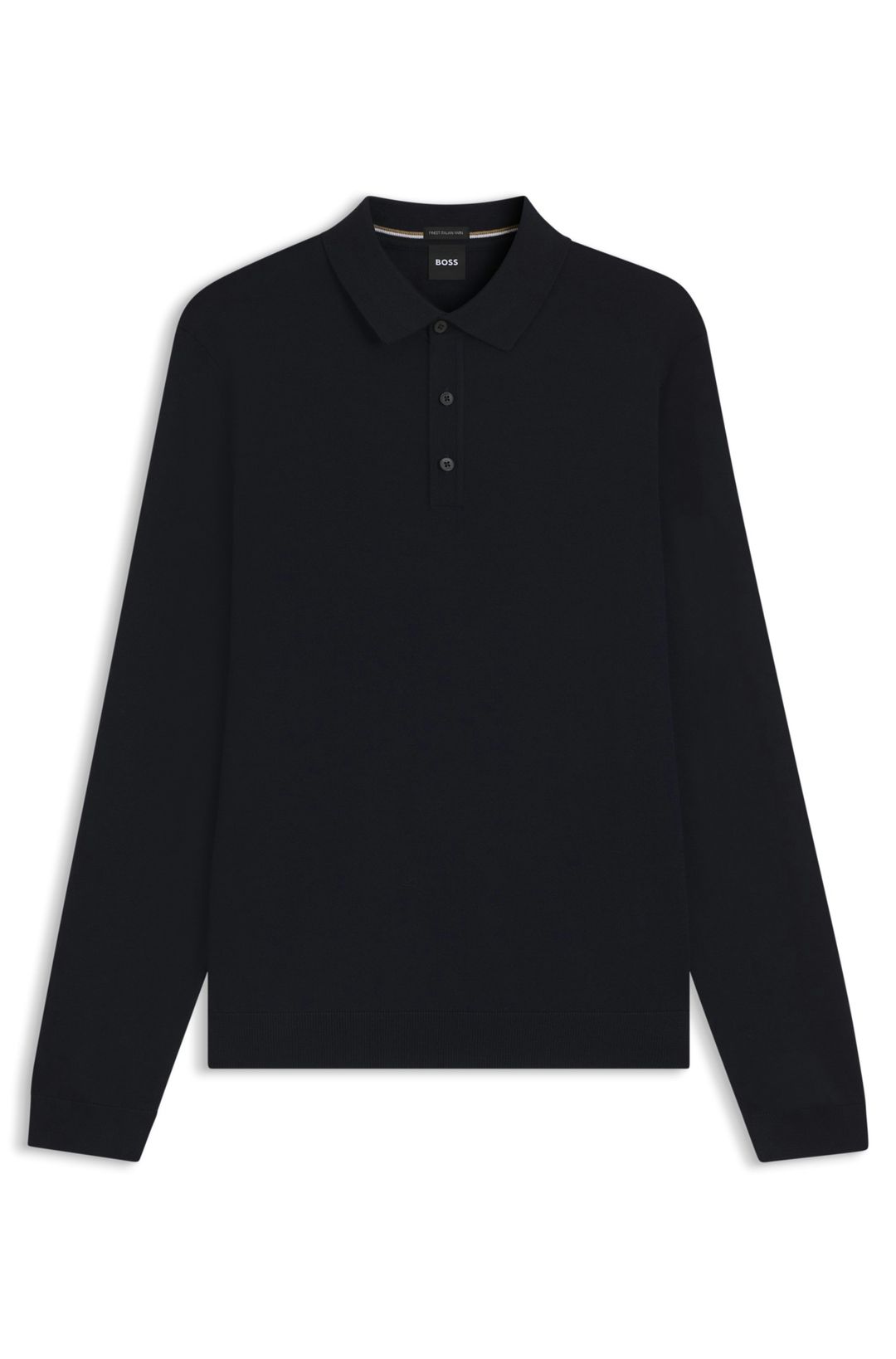 Pletené polotričko s dlouhým rukávem z italské panenské vlny - Dark Blue