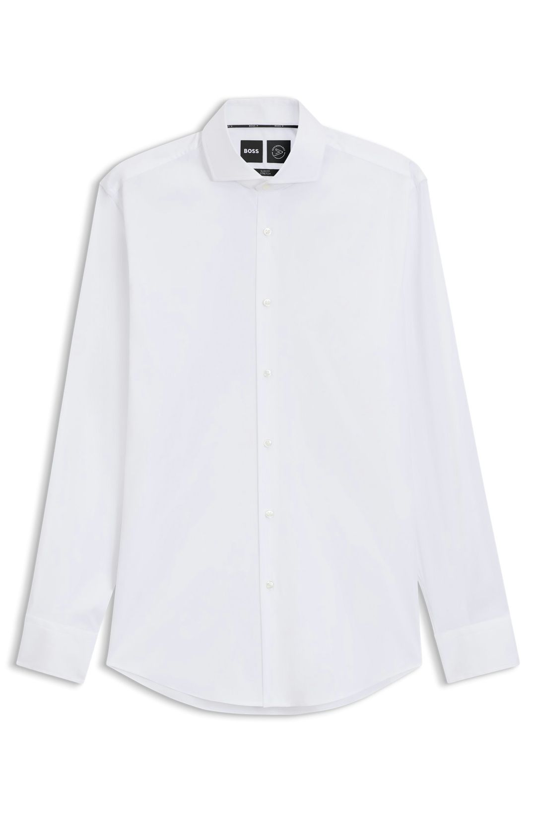 Košile slim fit z popelínu s bavlněnou směsí, která se snadno žehlí - White