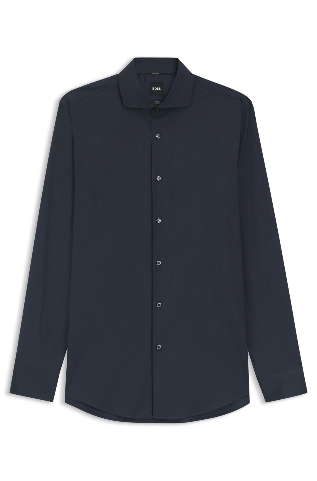 Košile slim fit z popelínu s bavlněnou směsí, která se snadno žehlí - Navy