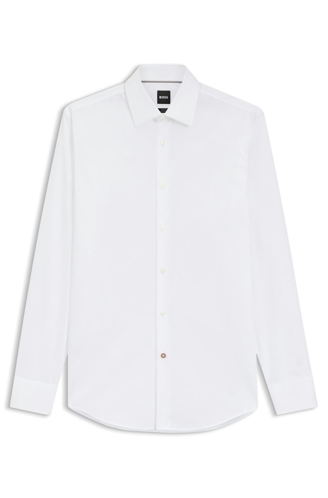 Košile slim fit z bavlněného poplínu, který se snadno žehlí - White