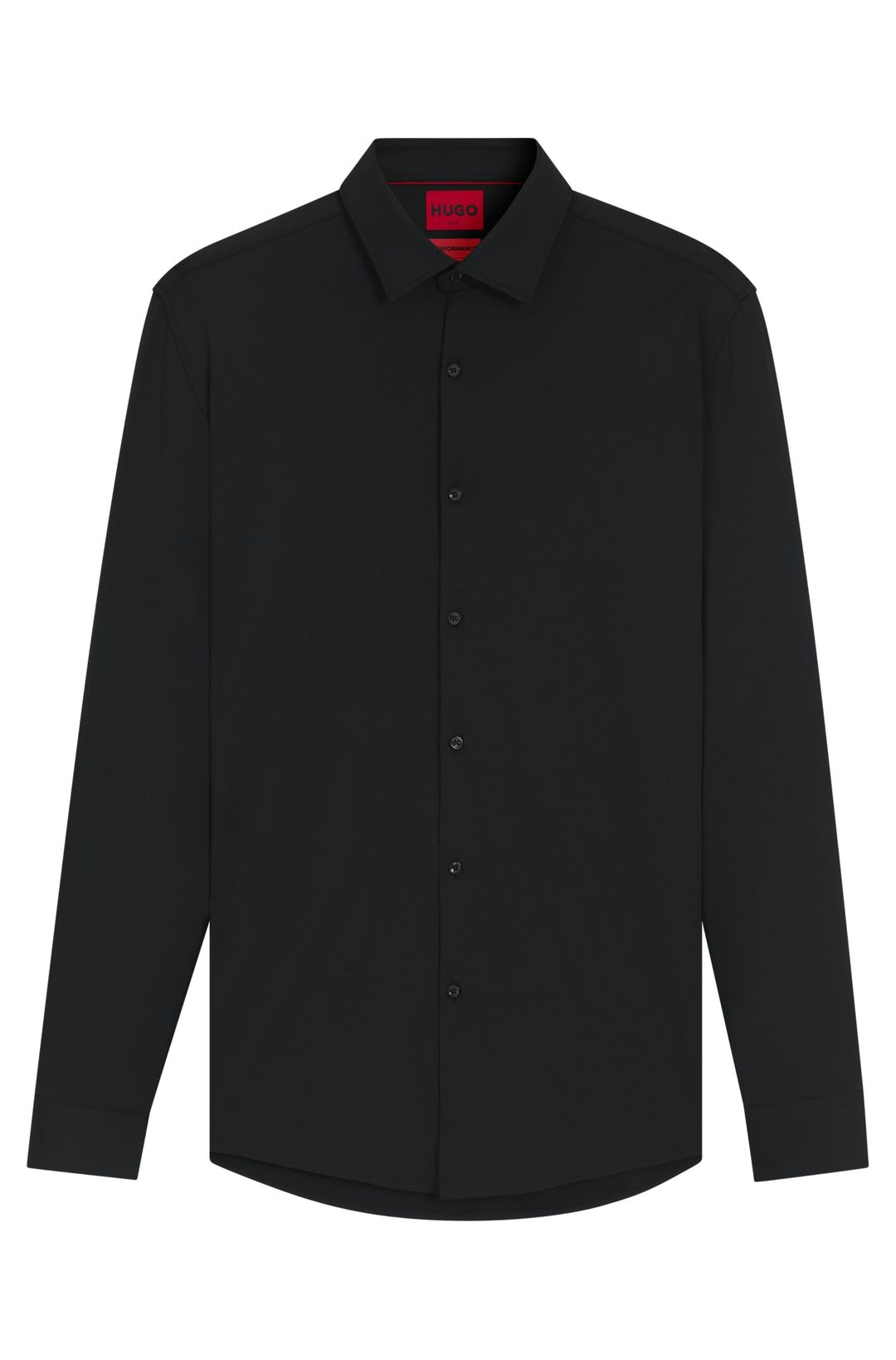 Tričko slim fit z funkčního strečového žerzeje - Black