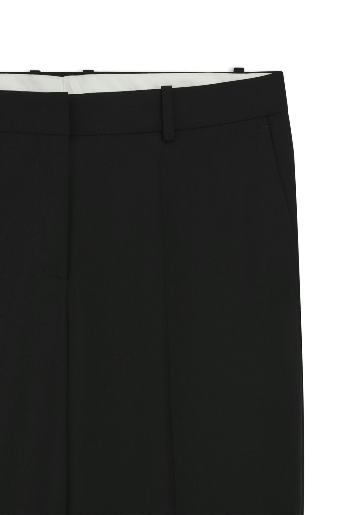 Kalhoty regular střihu z italské panenské vlny - Black