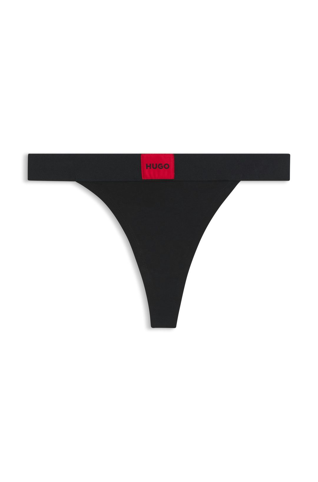 Tanga ze strečové bavlny s červeným logem - Black