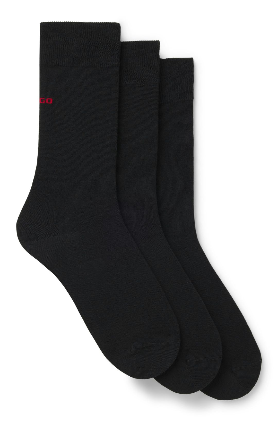 Balení tří ponožek standardní délky s logy - Black