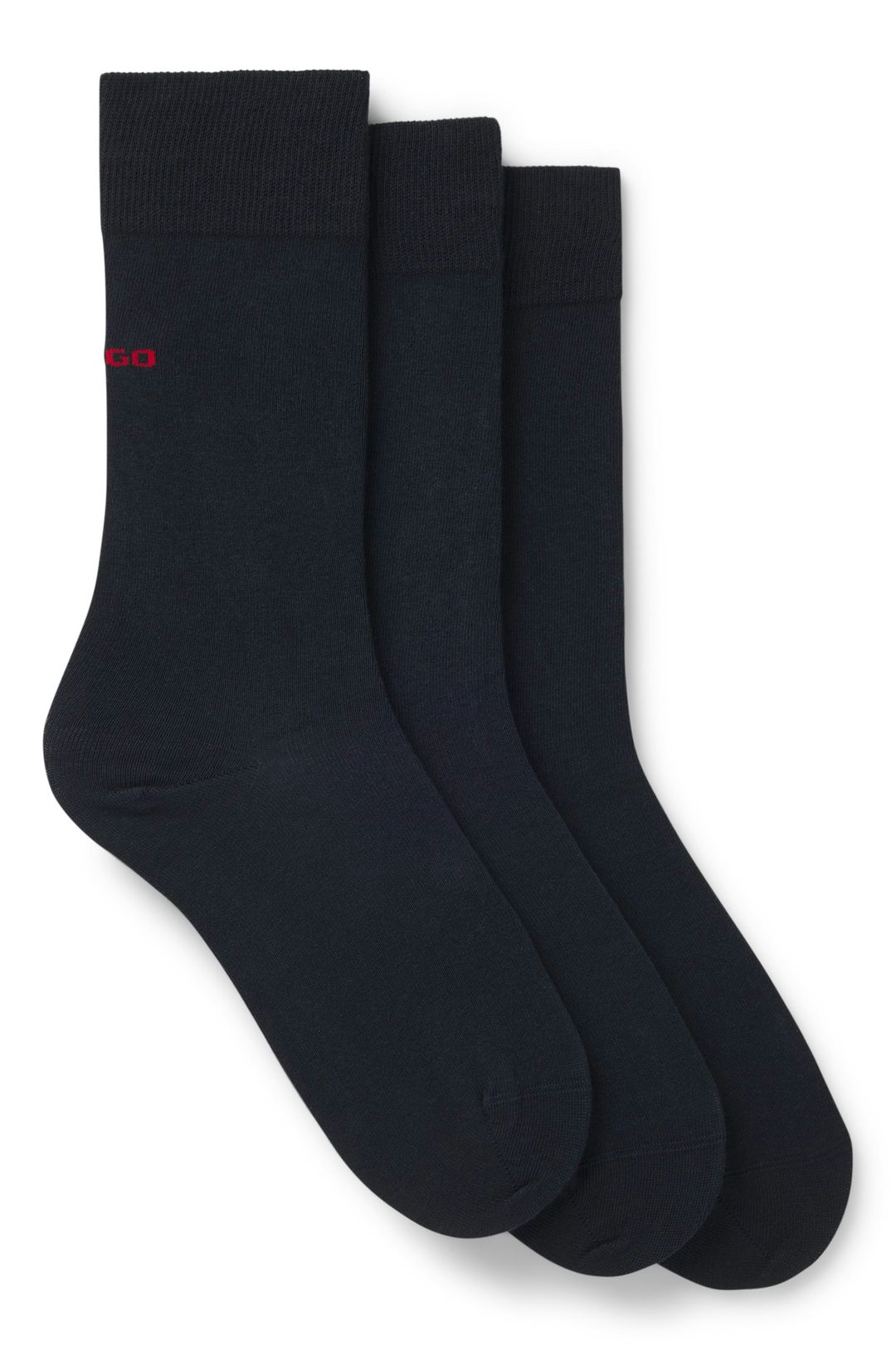 Balení tří ponožek standardní délky s logy - Dark Blue