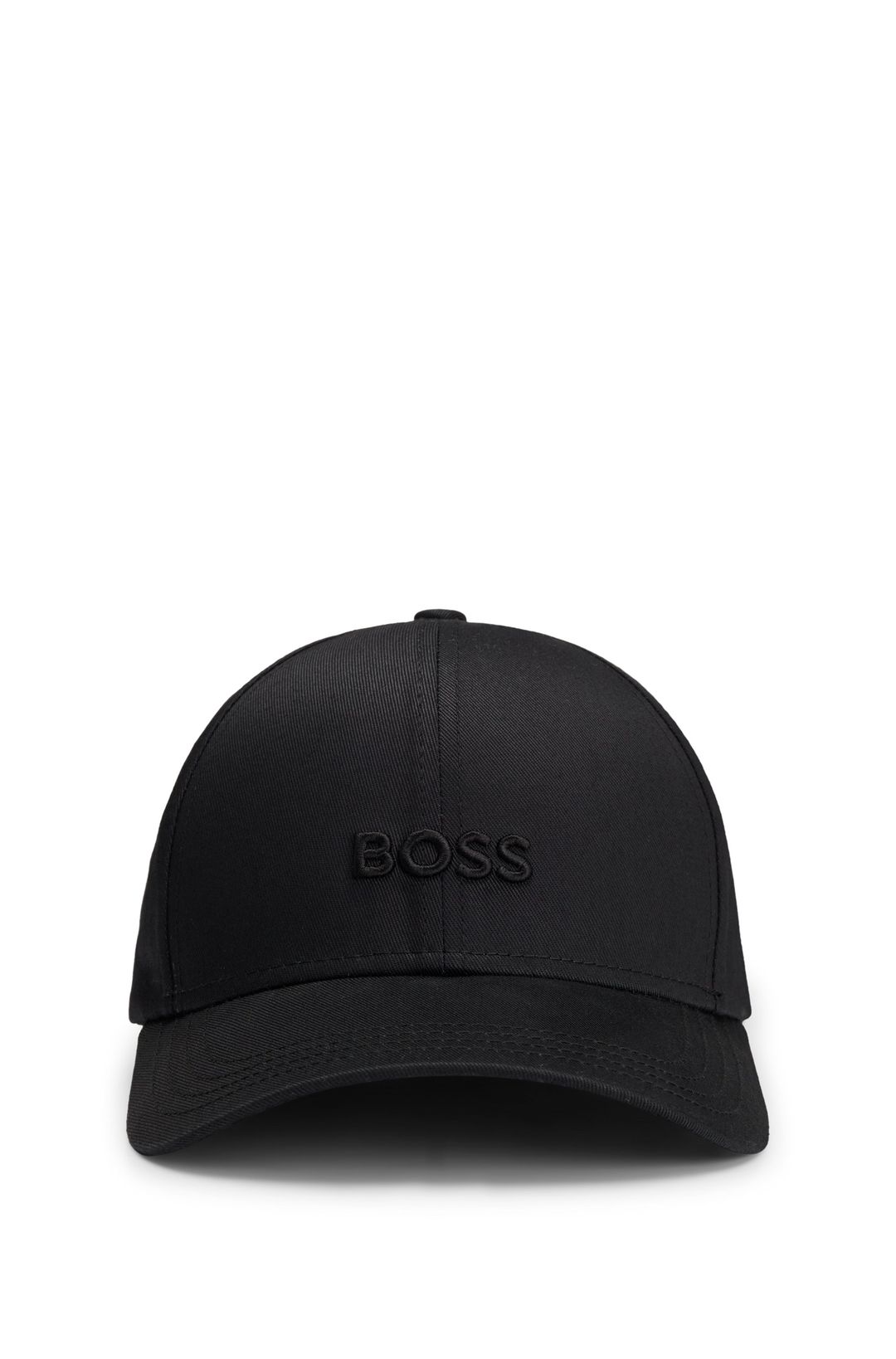 Bavlněná keprová čepice s vyšívaným logem - Black